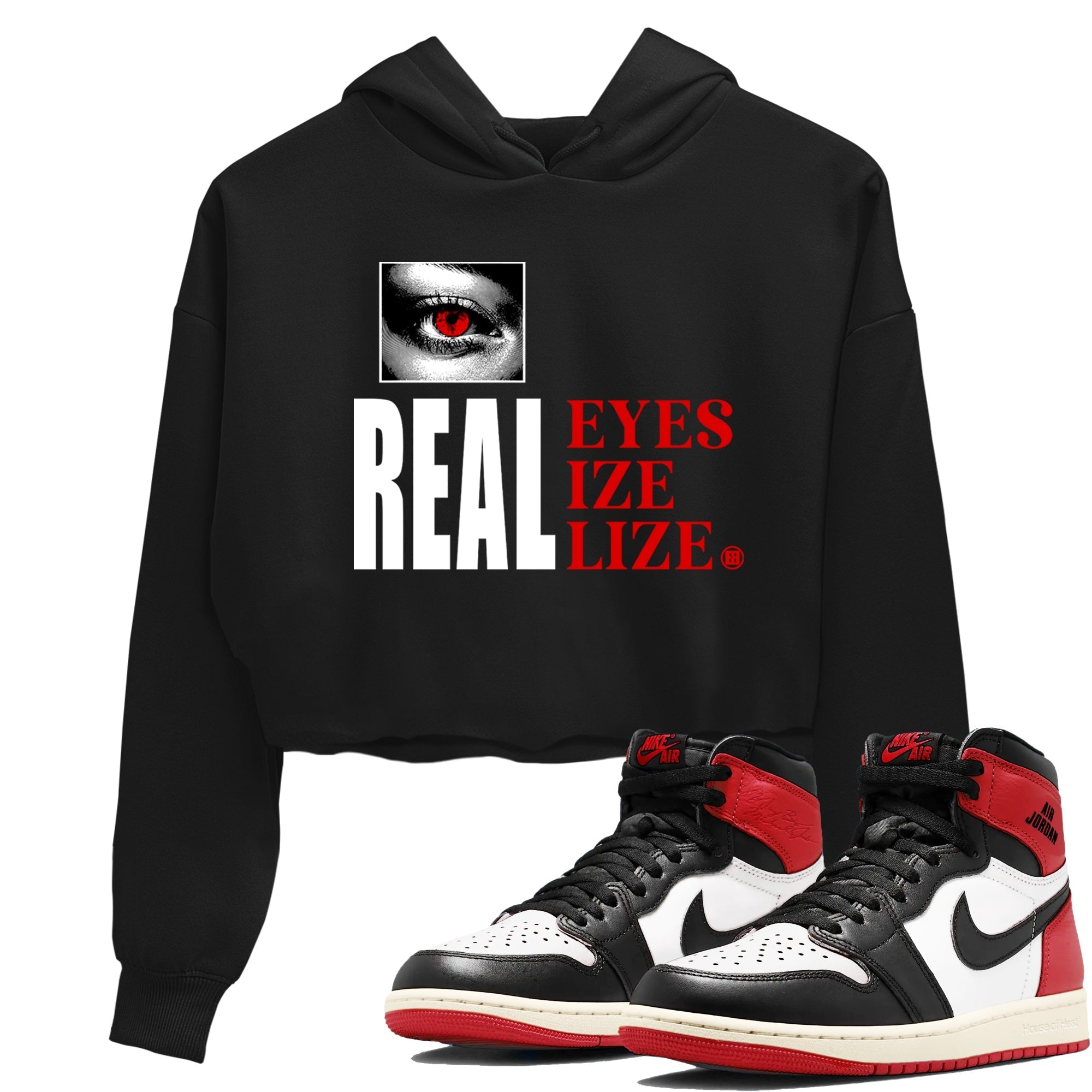 Real Eyes snkmatch Women's Top - Air Jordan 1 Black Toe