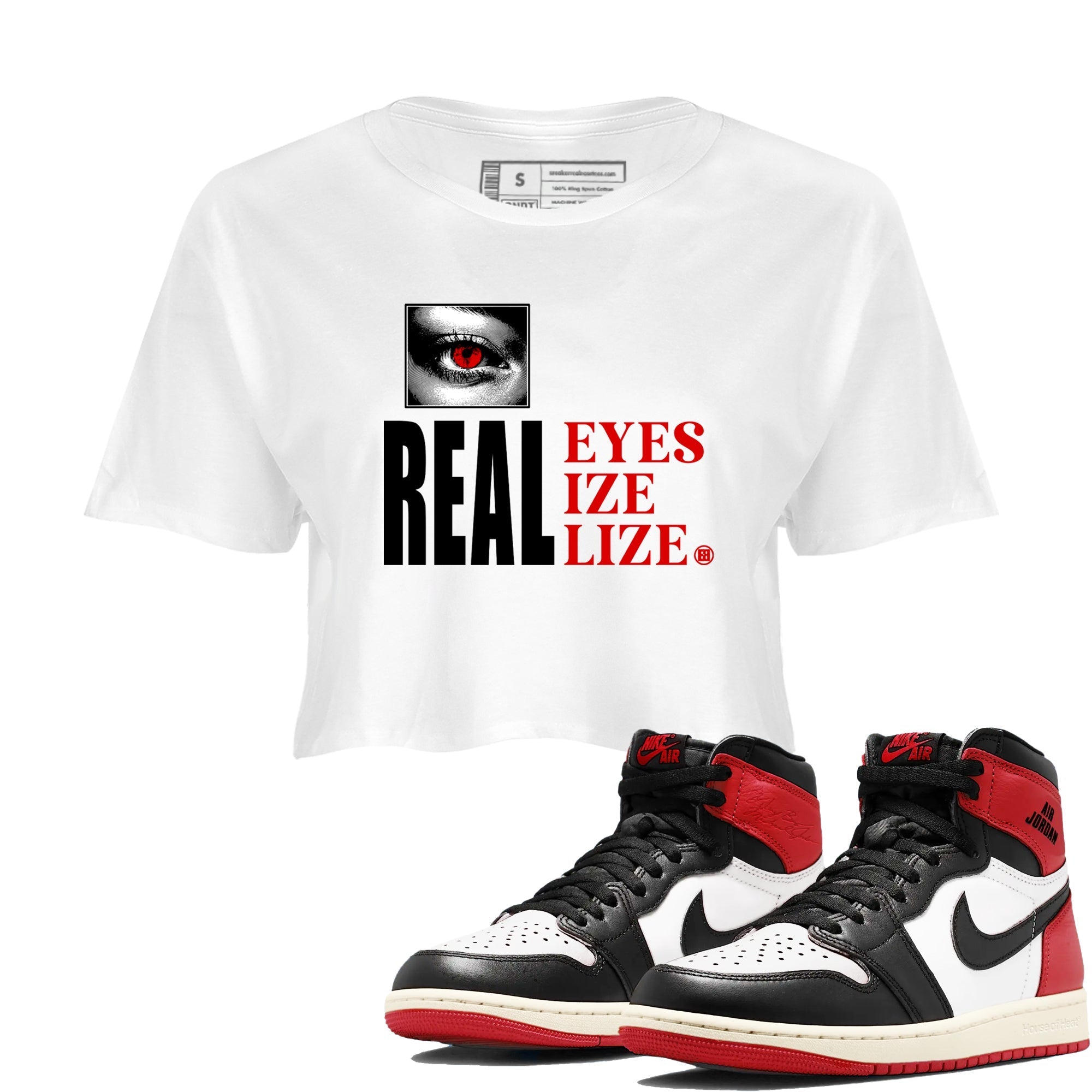 Real Eyes snkmatch Women's Top - Air Jordan 1 Black Toe