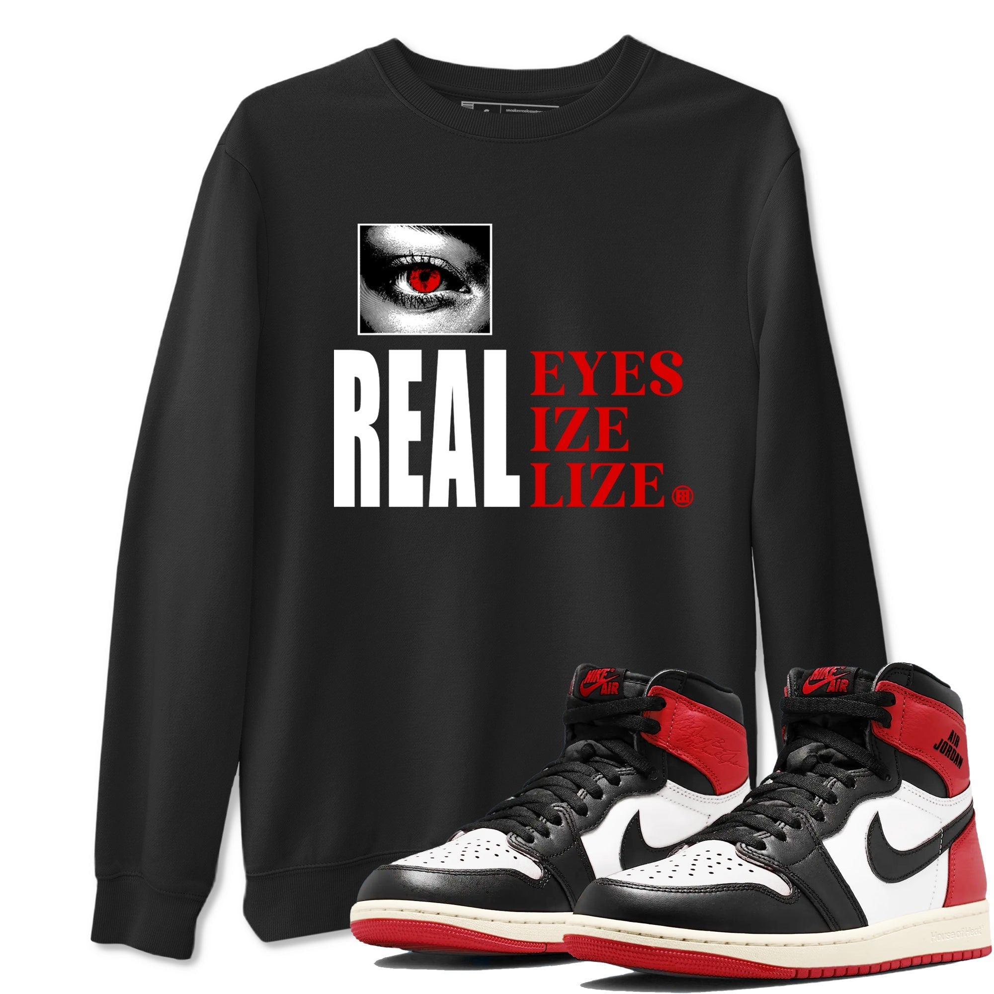 Real Eyes snkmatch Tees - Air Jordan 1 Black Toe