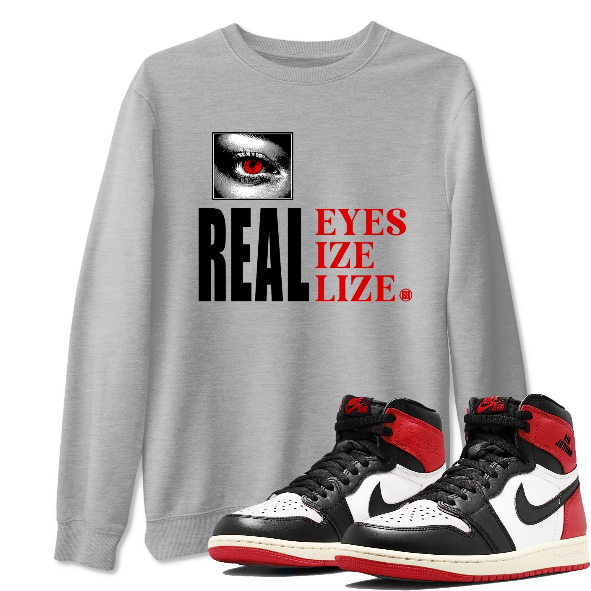 Real Eyes snkmatch Tees - Air Jordan 1 Black Toe
