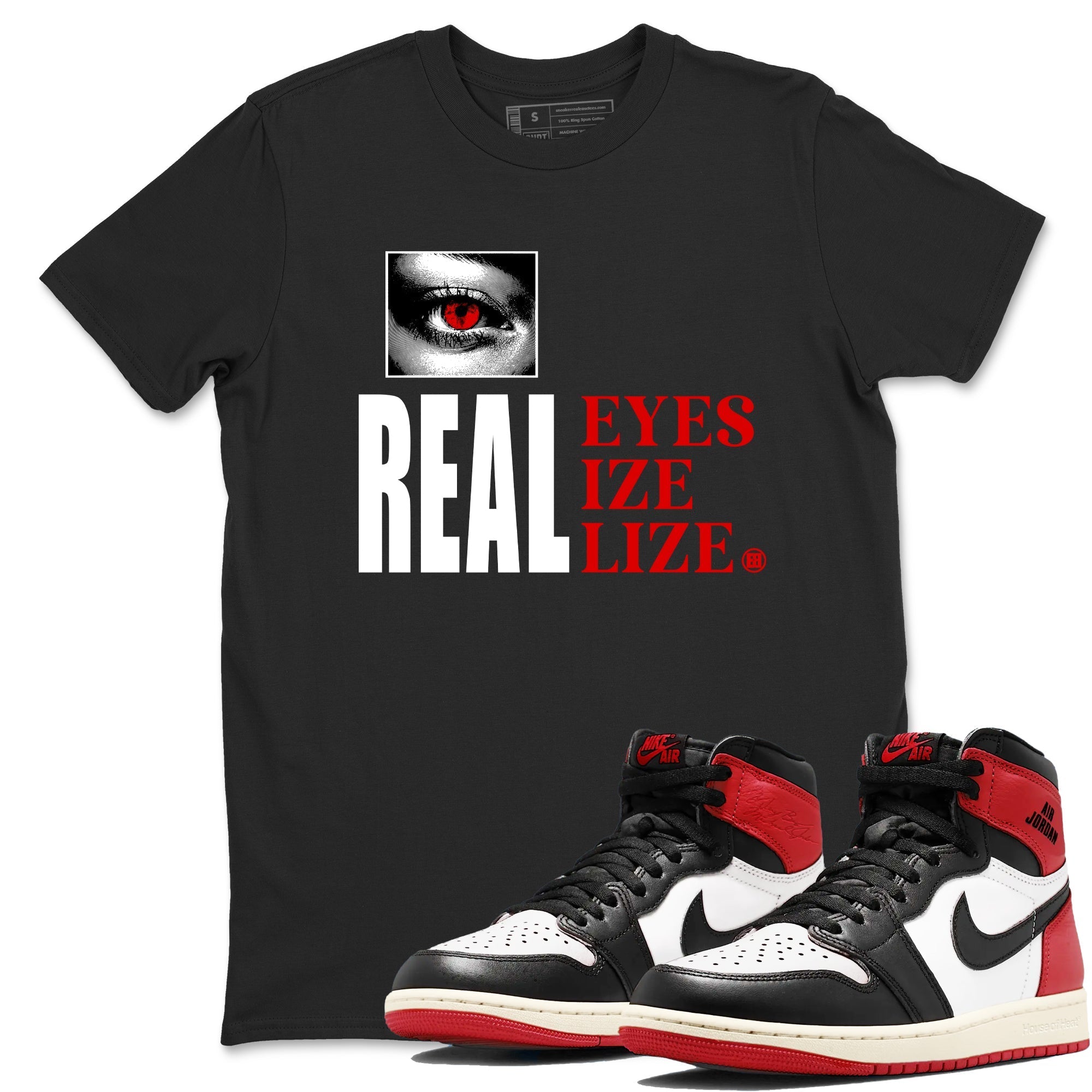 Real Eyes snkmatch Tees - Air Jordan 1 Black Toe