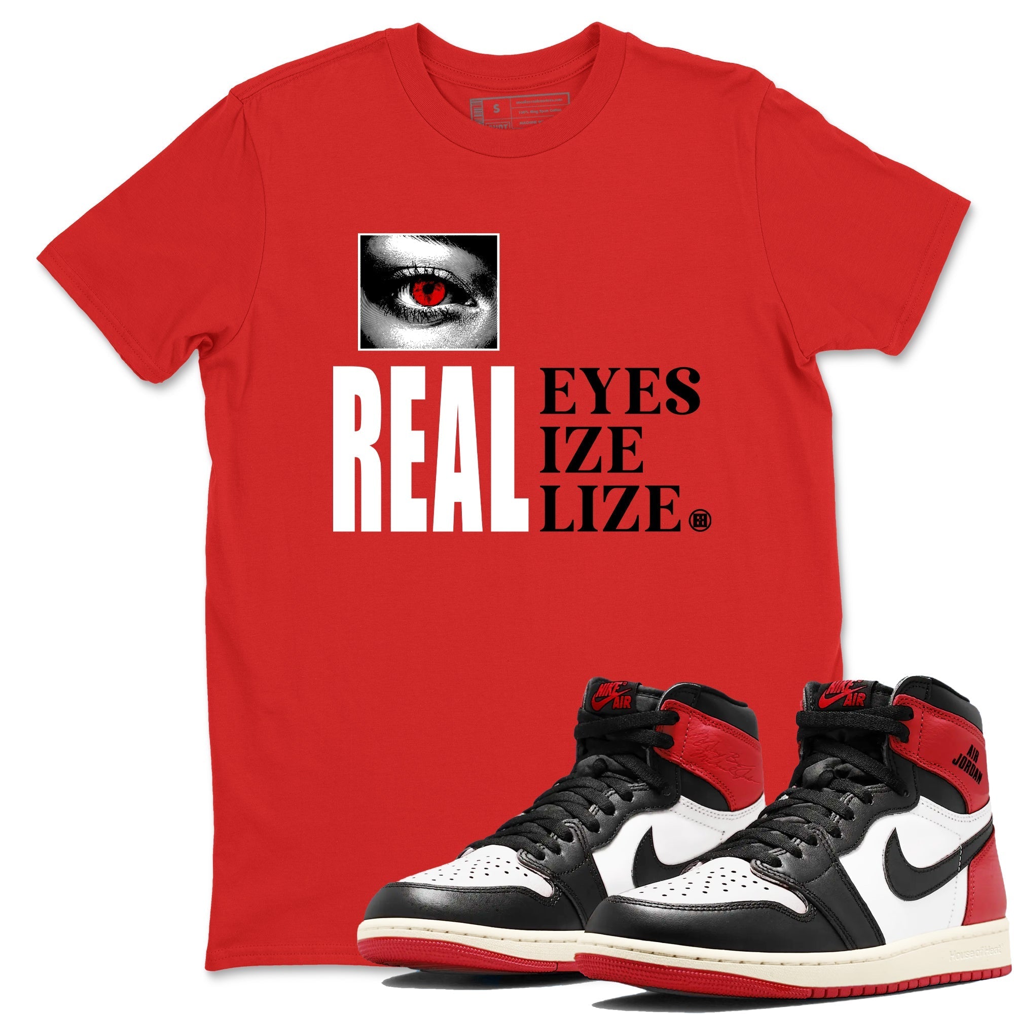 Real Eyes snkmatch Tees - Air Jordan 1 Black Toe