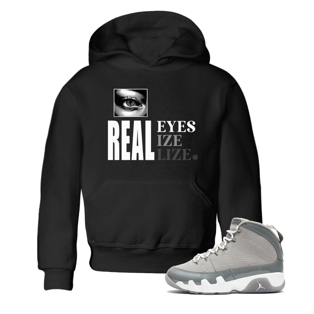 Real Eyes snkmatch Tees Kids - Air Jordan 9 Cool Grey