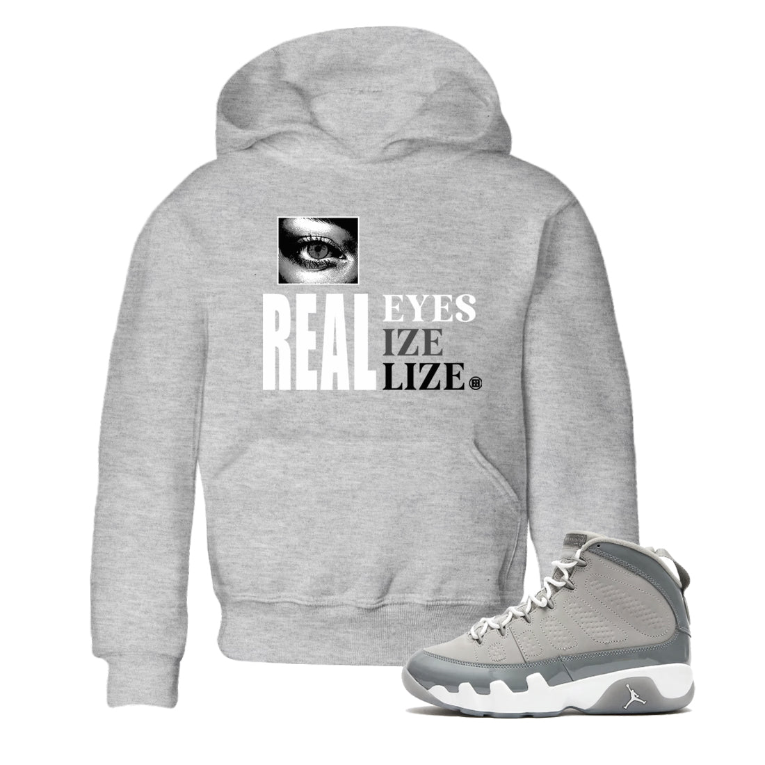 Real Eyes snkmatch Tees Kids - Air Jordan 9 Cool Grey