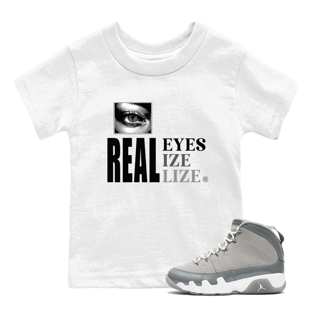 Real Eyes snkmatch Tees Kids - Air Jordan 9 Cool Grey