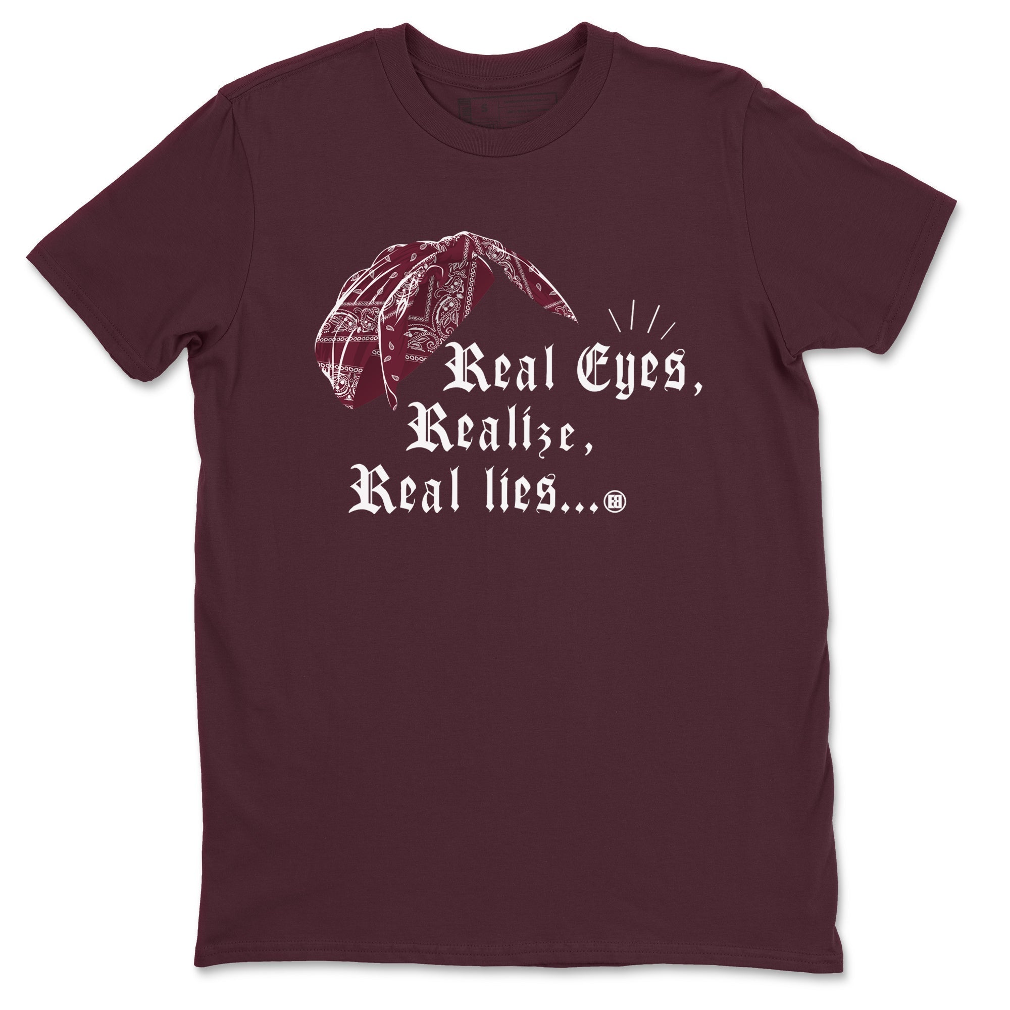 Real Eyes Realize Real Lies snkmatch Tees - Air Jordan 1 Metallic Burgundy