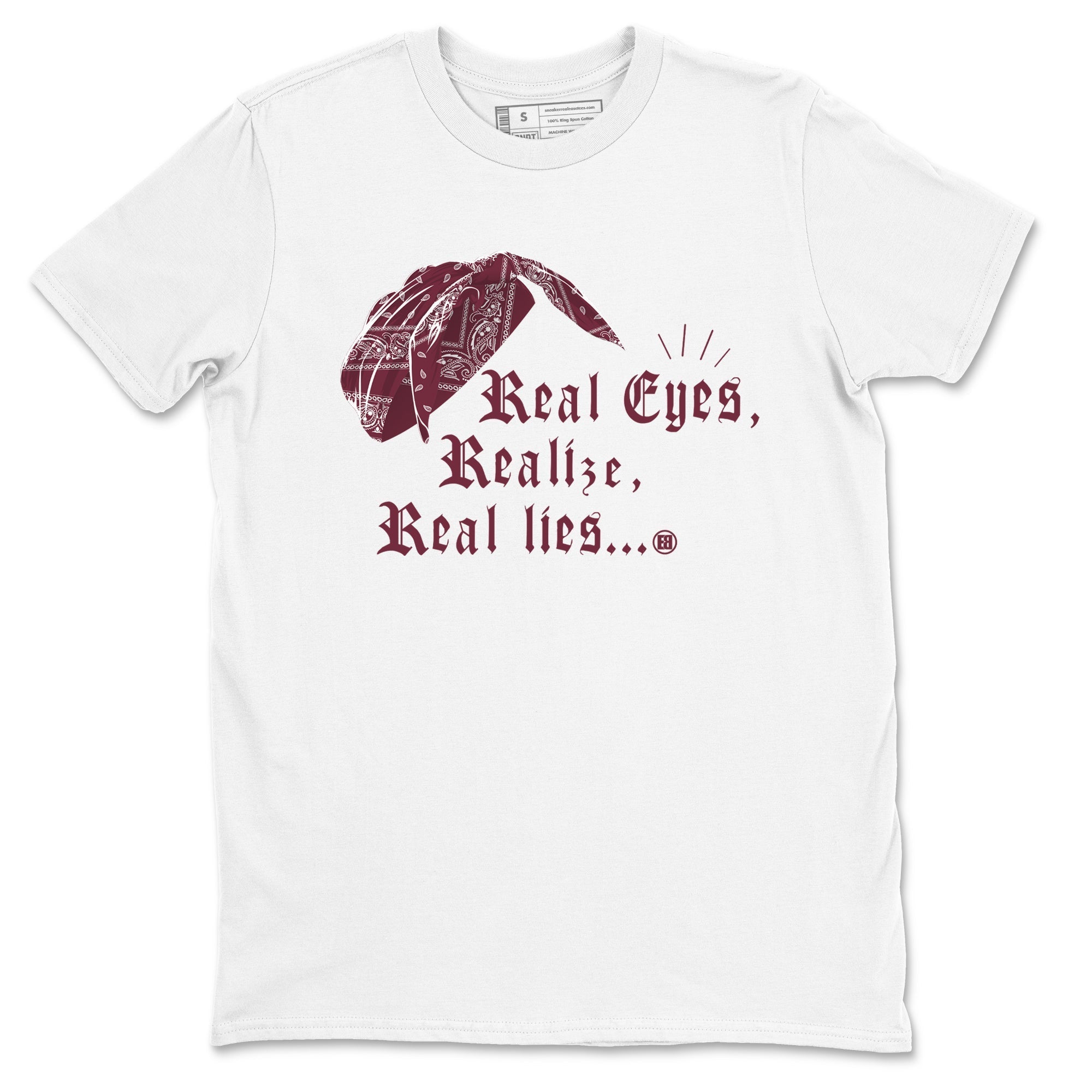 Real Eyes Realize Real Lies snkmatch Tees - Air Jordan 1 Metallic Burgundy