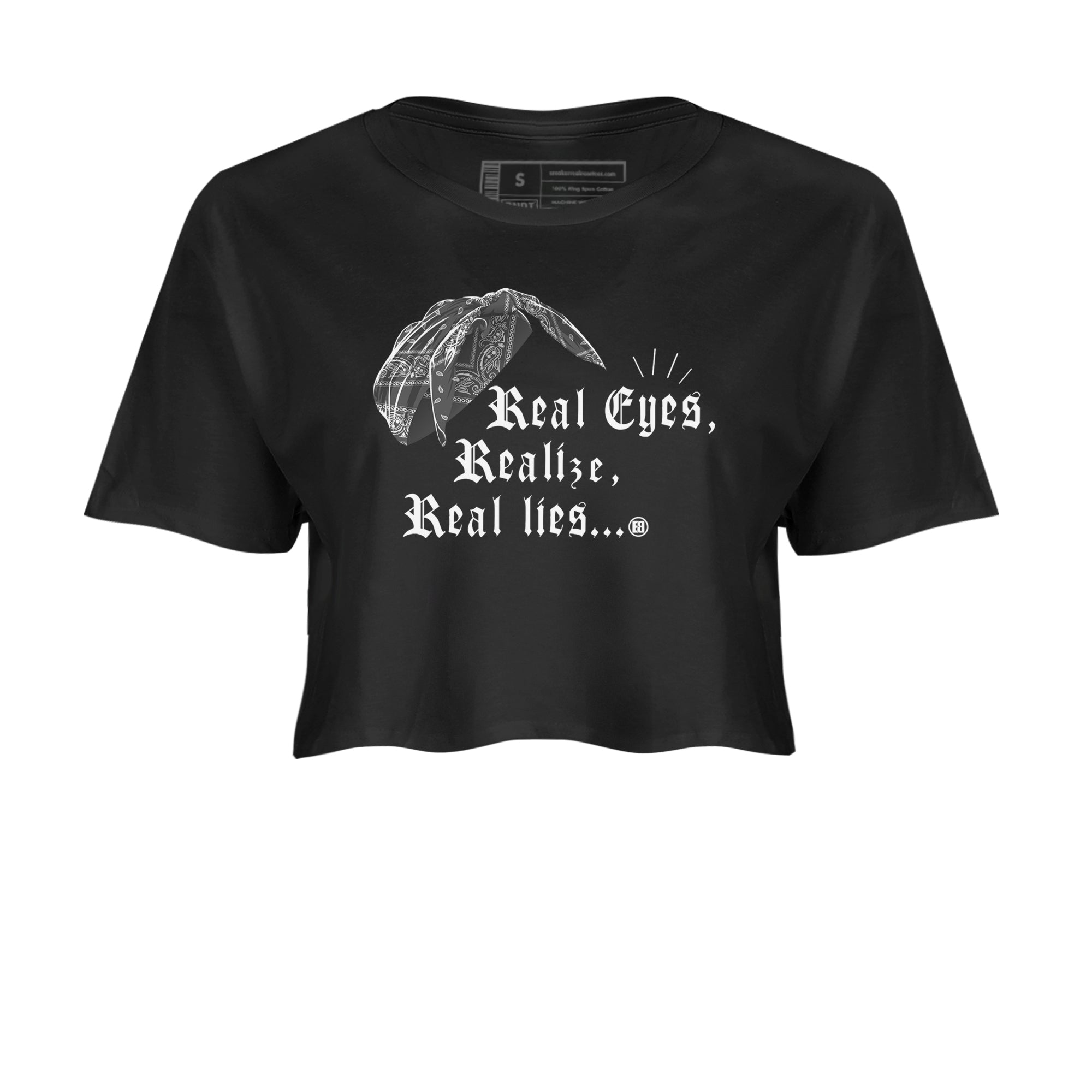 Real Eyes Realize Real Lies snkmatch Women's Top - Air Jordan 12 Black Wolf Grey