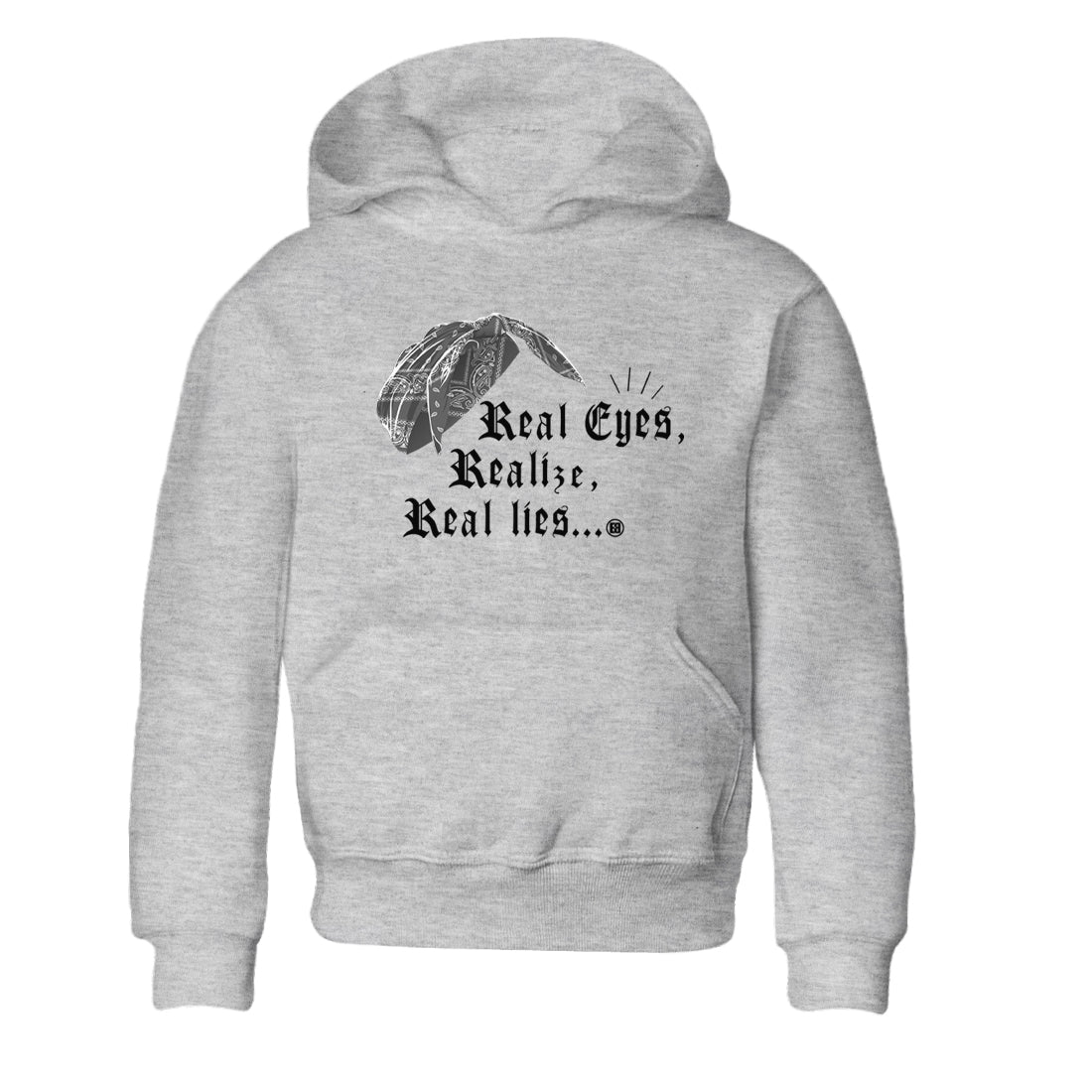 Real Eyes Realize Real Lies snkmatch Tees Kids - Air Jordan 12 Black Wolf Grey