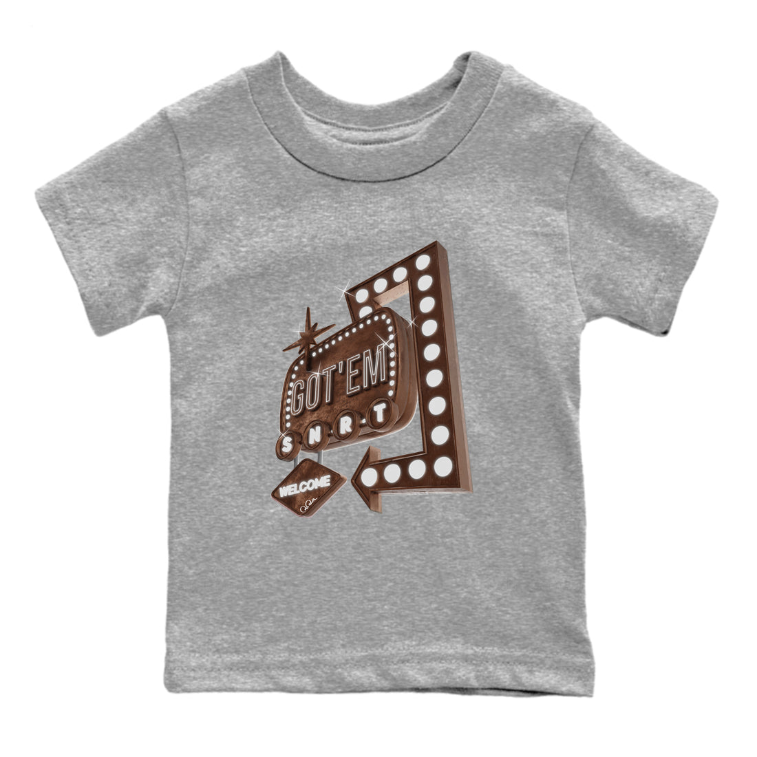 Retro Neon Sign snkmatch Tee Kids - Air Force 1 Chocolate