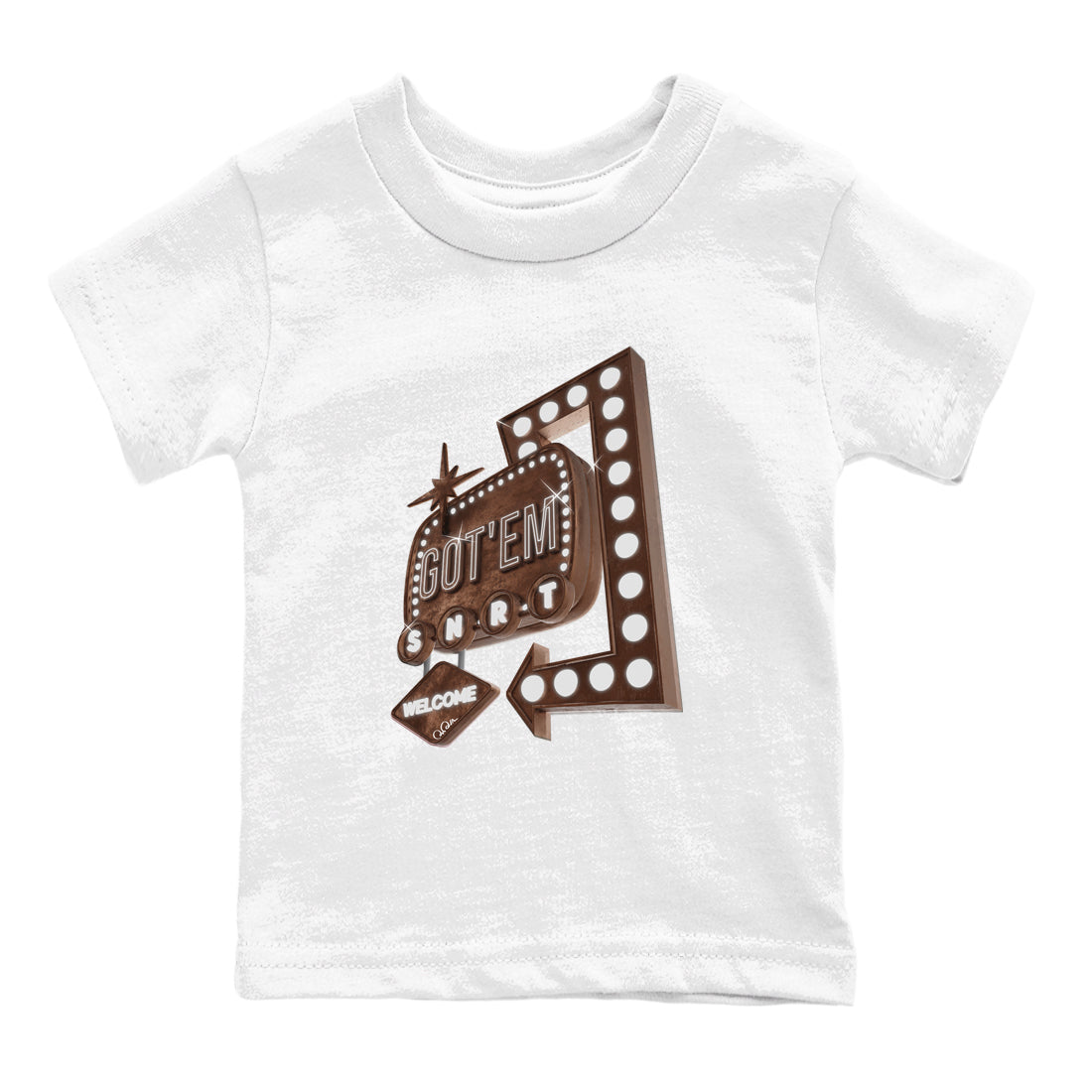 Retro Neon Sign snkmatch Tee Kids - Air Force 1 Chocolate