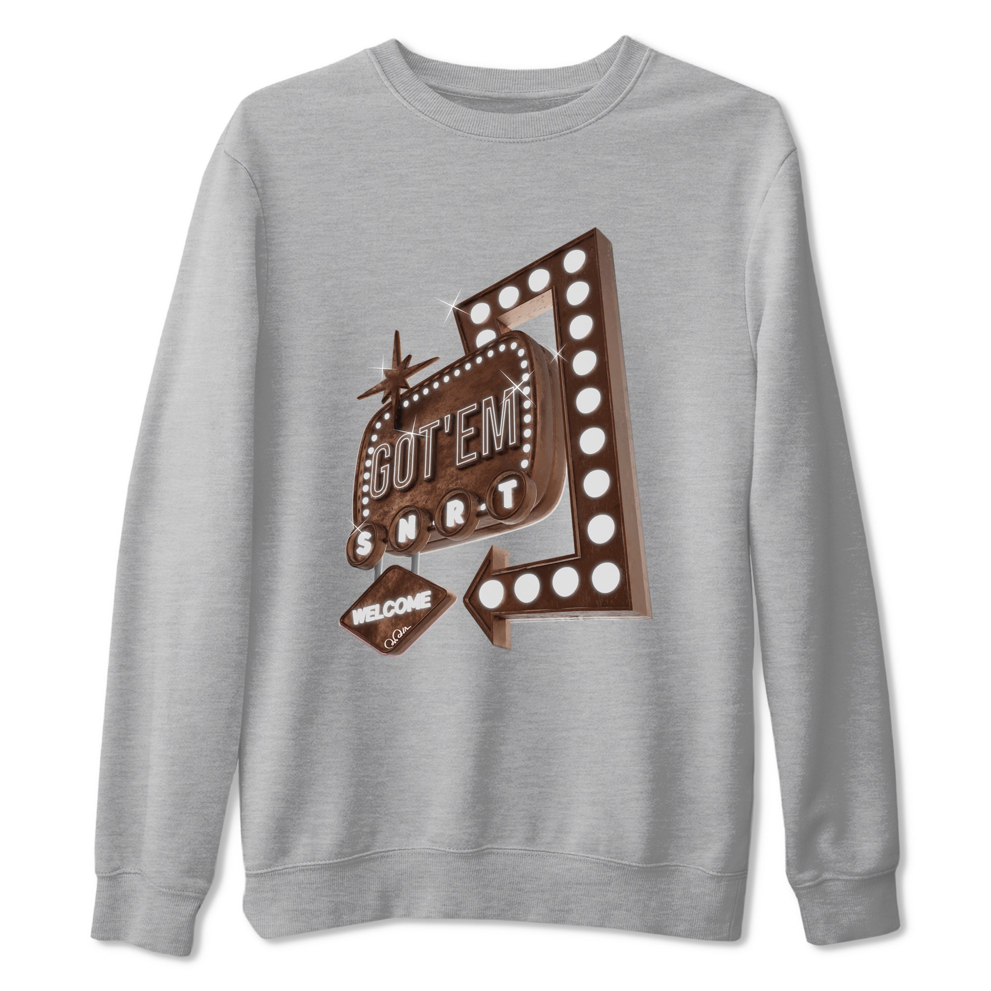 Retro Neon Sign snkmatch Tee - Air Force 1 Chocolate