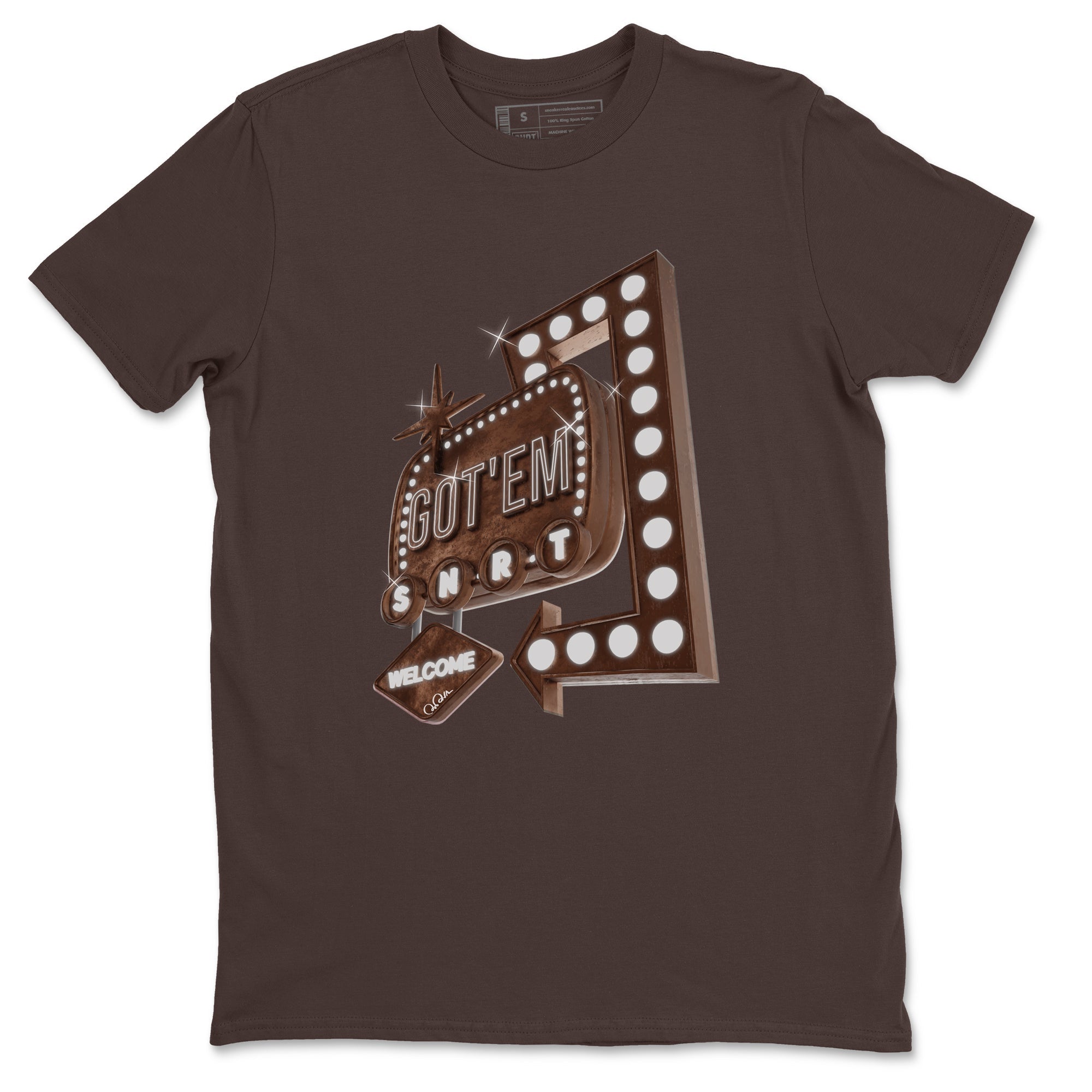 Retro Neon Sign snkmatch Tee - Air Force 1 Chocolate