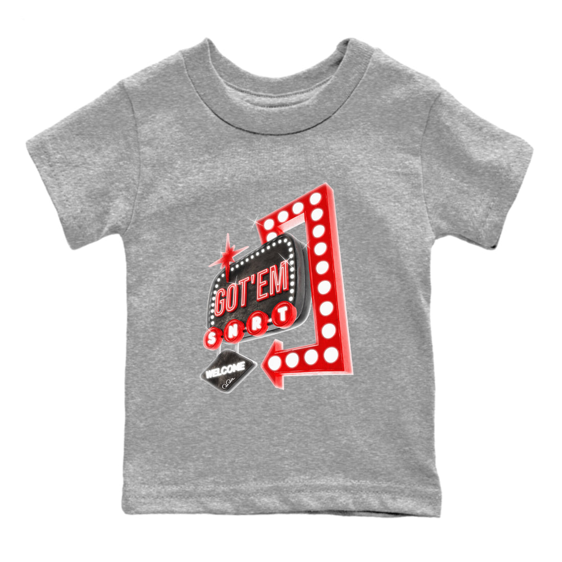 Retro Neon Sign snkmatch Tee Kids - Air Jordan 1 Satin Bred