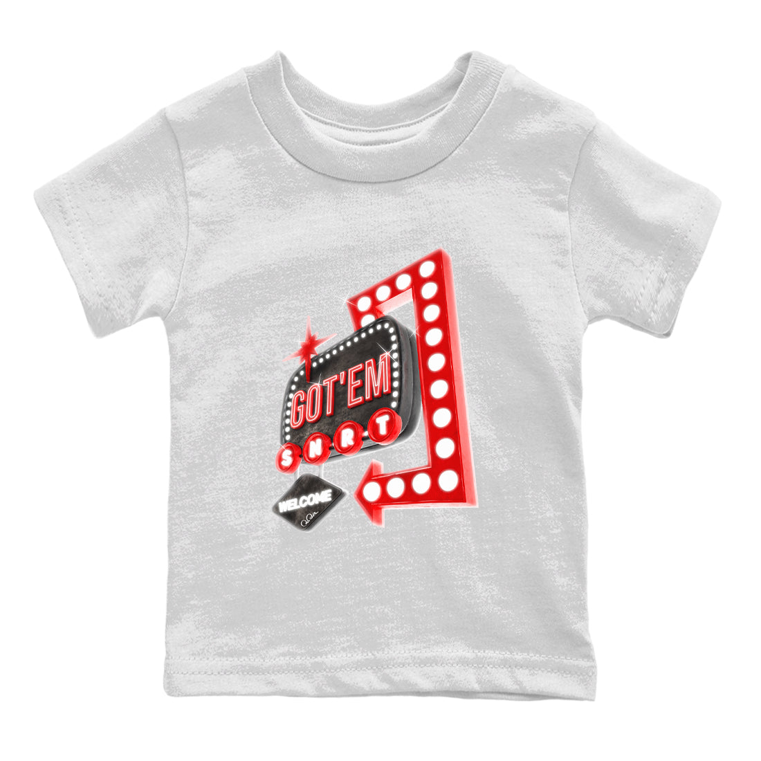 Retro Neon Sign snkmatch Tee Kids - Air Jordan 1 Satin Bred