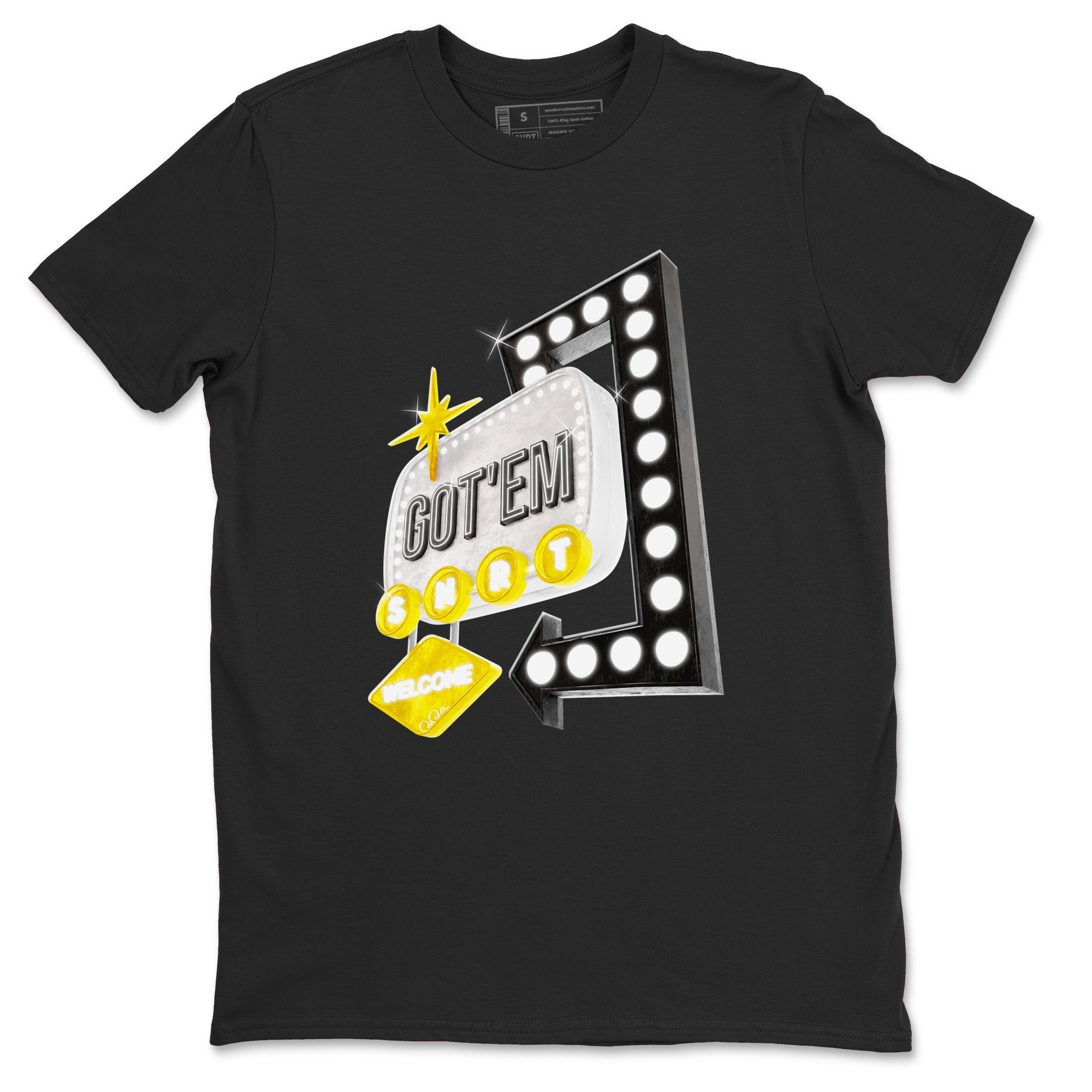 Retro Neon Sign snkmatch Tees - Air Jordan 1 Yellow Ochre