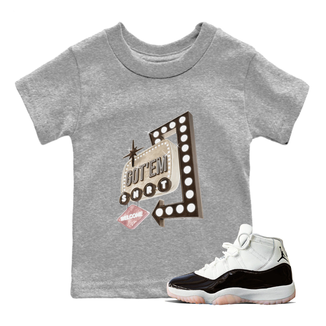 Retro Neon Sign snkmatch Tee Kids - Air Jordan 11 Neapolitan