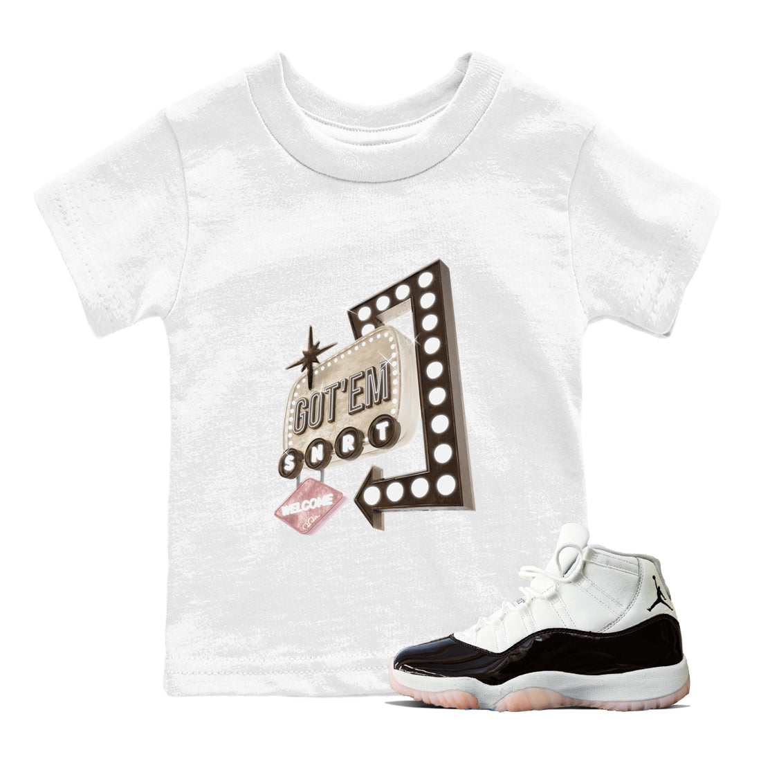 Retro Neon Sign snkmatch Tee Kids - Air Jordan 11 Neapolitan