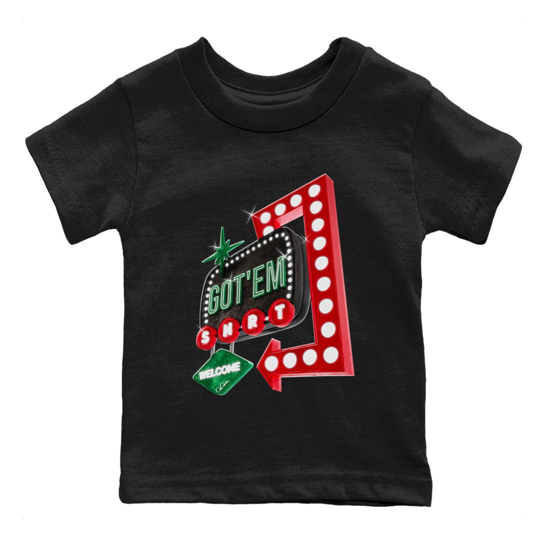 Retro Neon Sign snkmatch Tee Kids - Air Jordan 2 Christmas