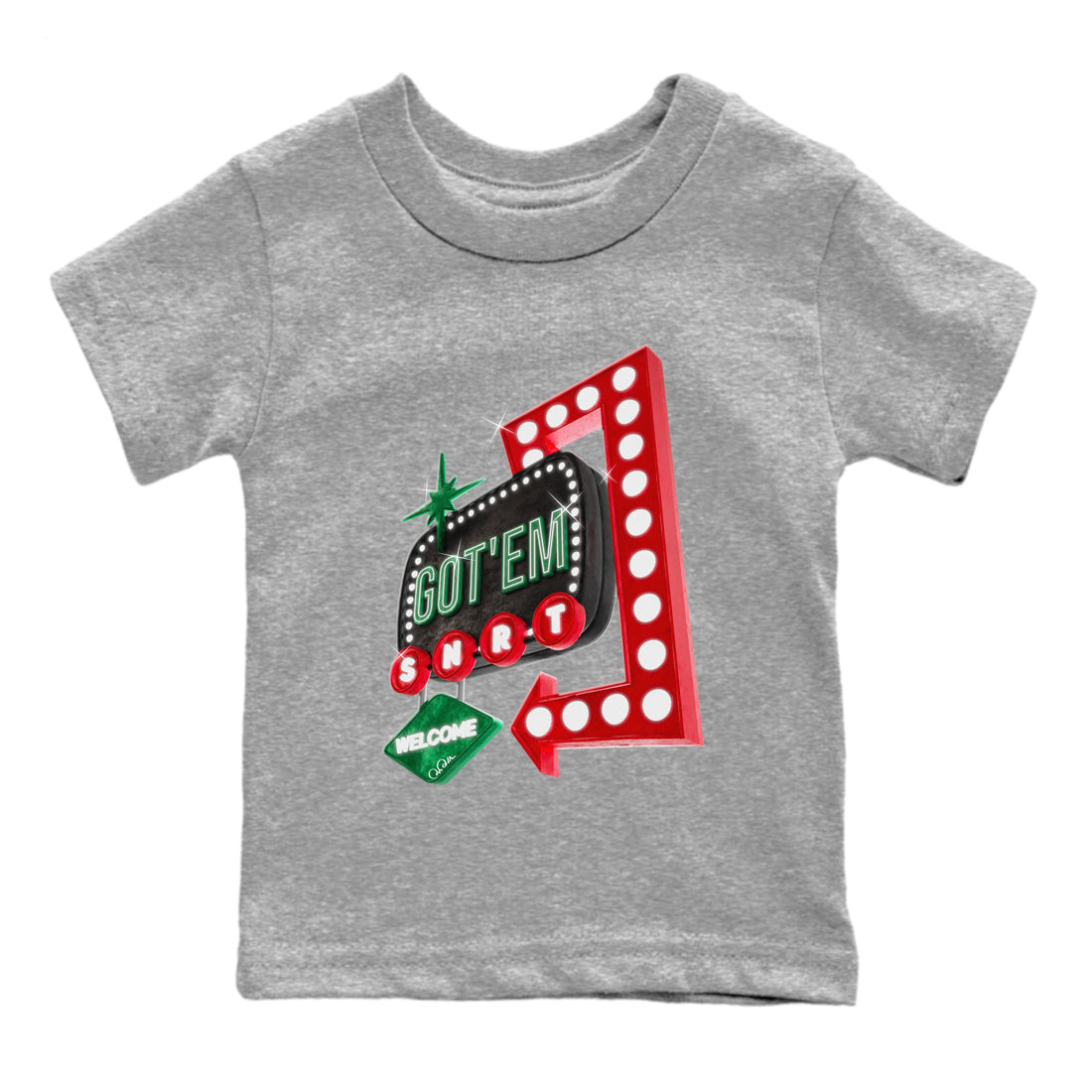 Retro Neon Sign snkmatch Tee Kids - Air Jordan 2 Christmas