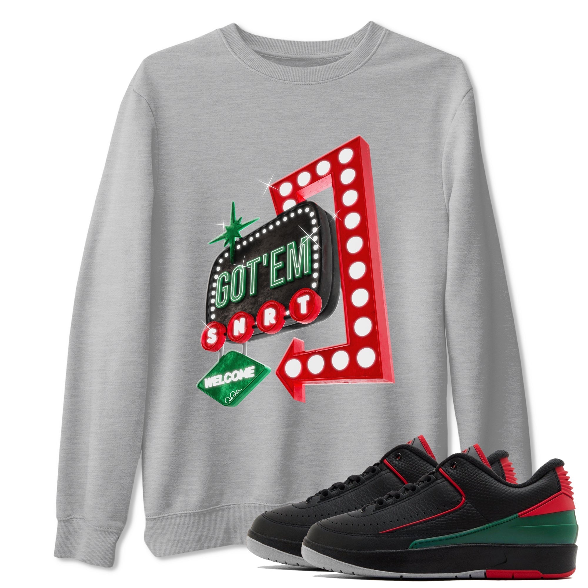 Retro Neon Sign snkmatch Tee - Air Jordan 2 Christmas