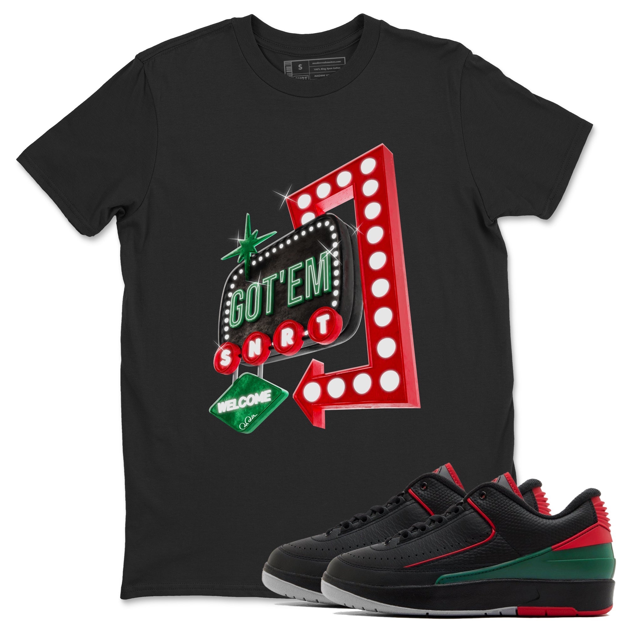 Retro Neon Sign snkmatch Tee - Air Jordan 2 Christmas