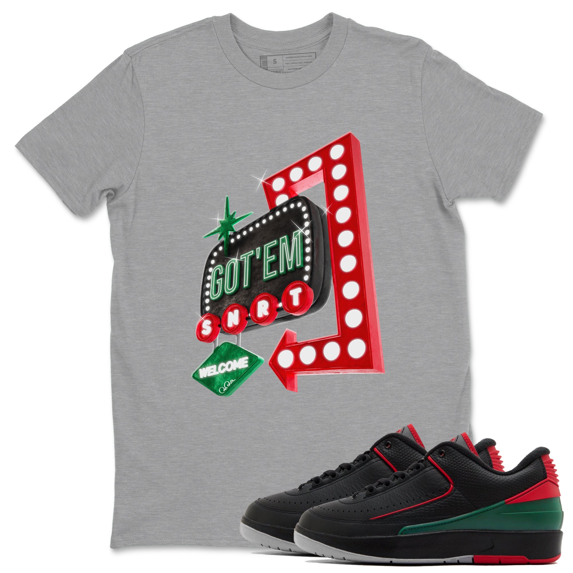 Retro Neon Sign snkmatch Tee - Air Jordan 2 Christmas