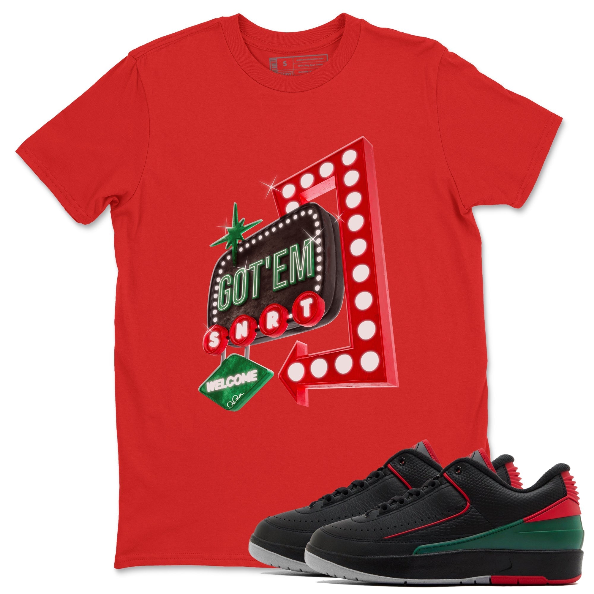 Retro Neon Sign snkmatch Tee - Air Jordan 2 Christmas