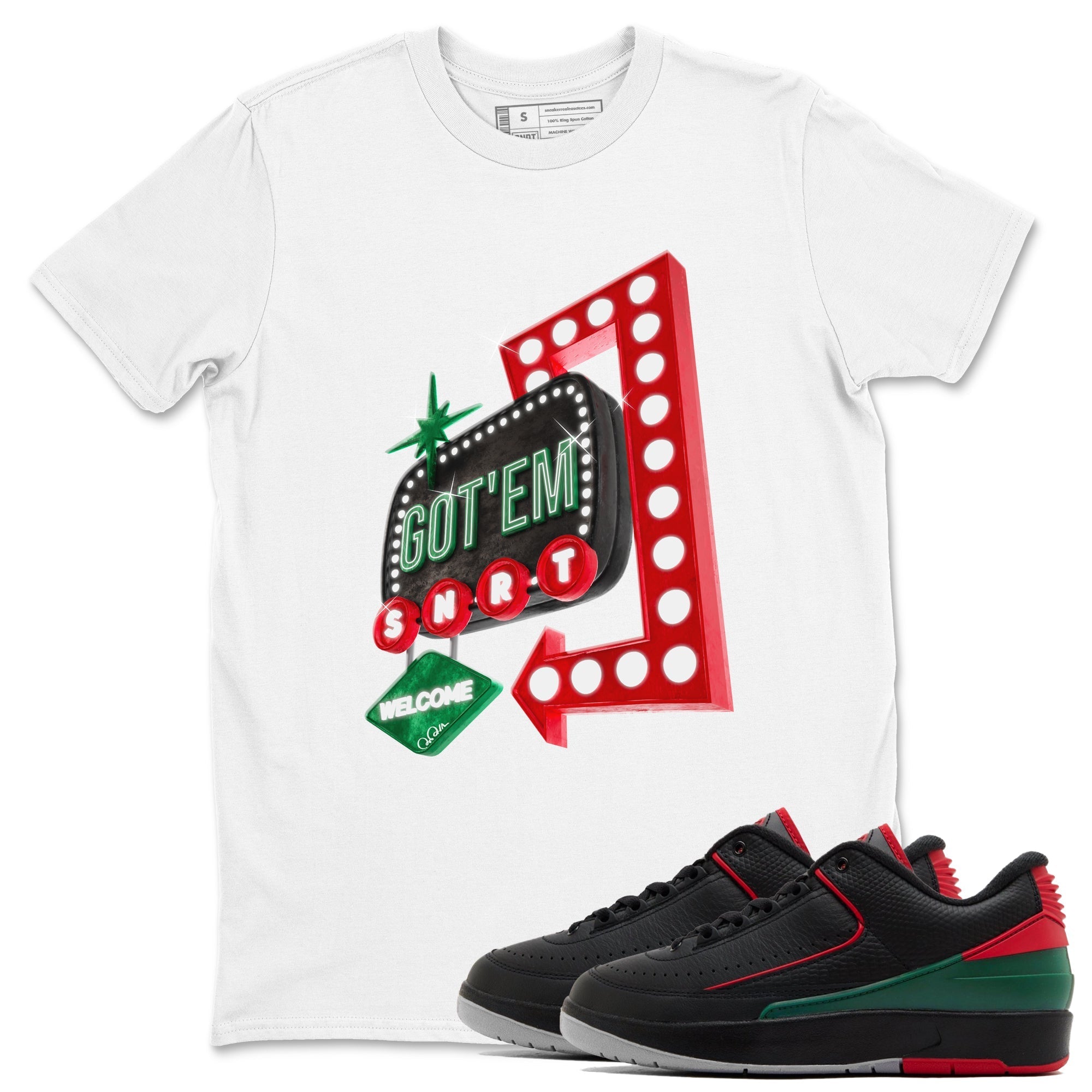 Retro Neon Sign snkmatch Tee - Air Jordan 2 Christmas