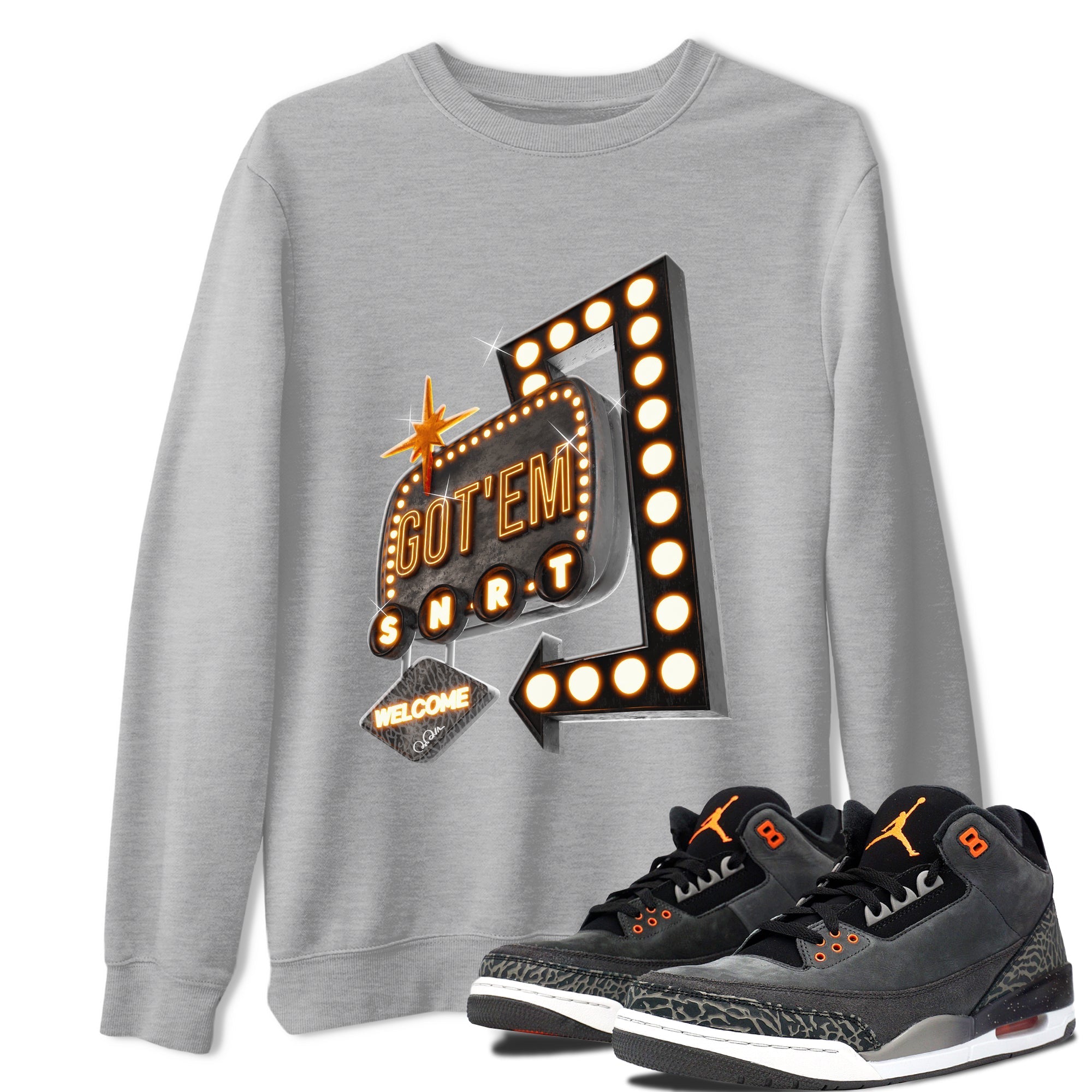 Retro Neon Sign snkmatch Tee - Air Jordan 3 Fear