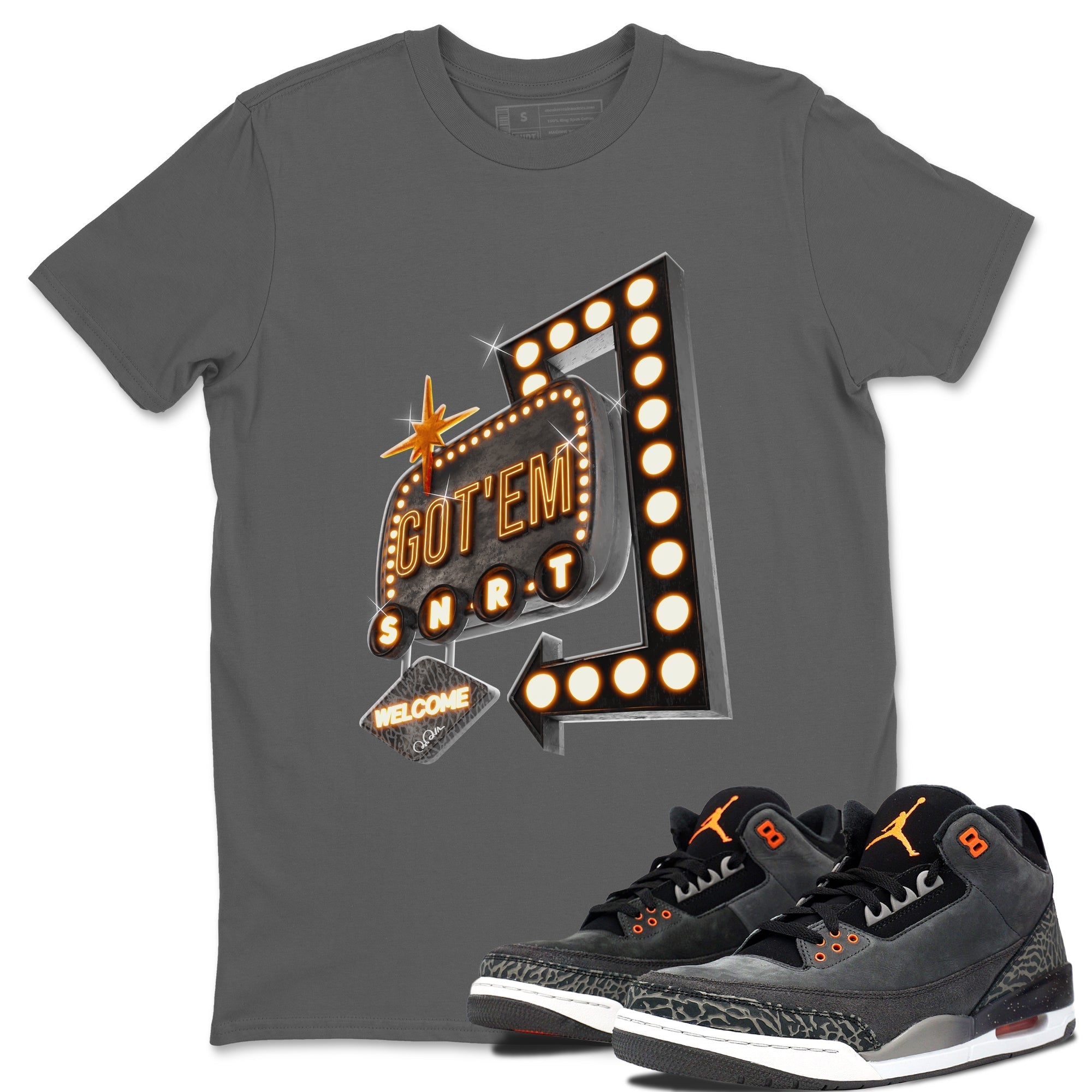 Retro Neon Sign snkmatch Tee - Air Jordan 3 Fear