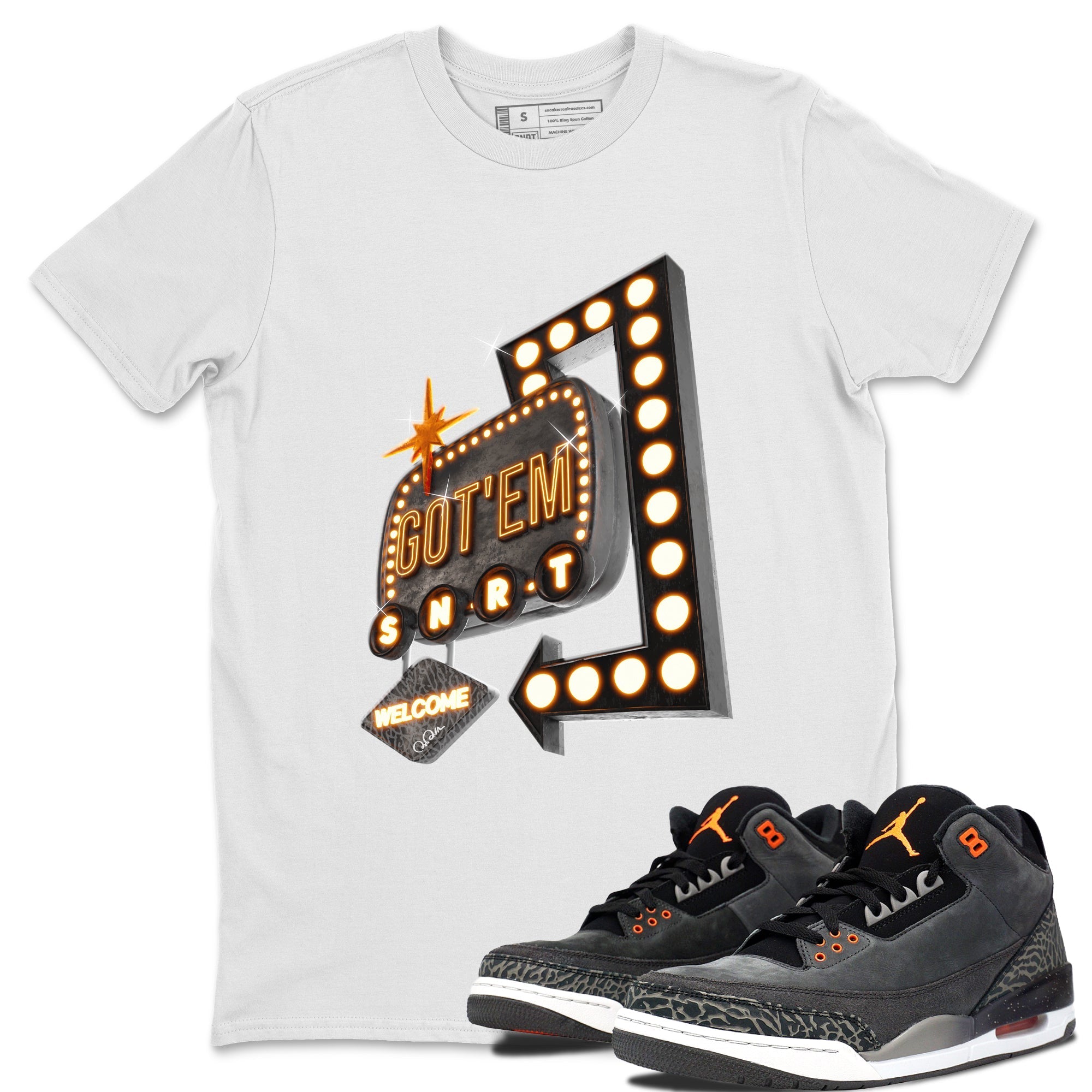 Retro Neon Sign snkmatch Tee - Air Jordan 3 Fear