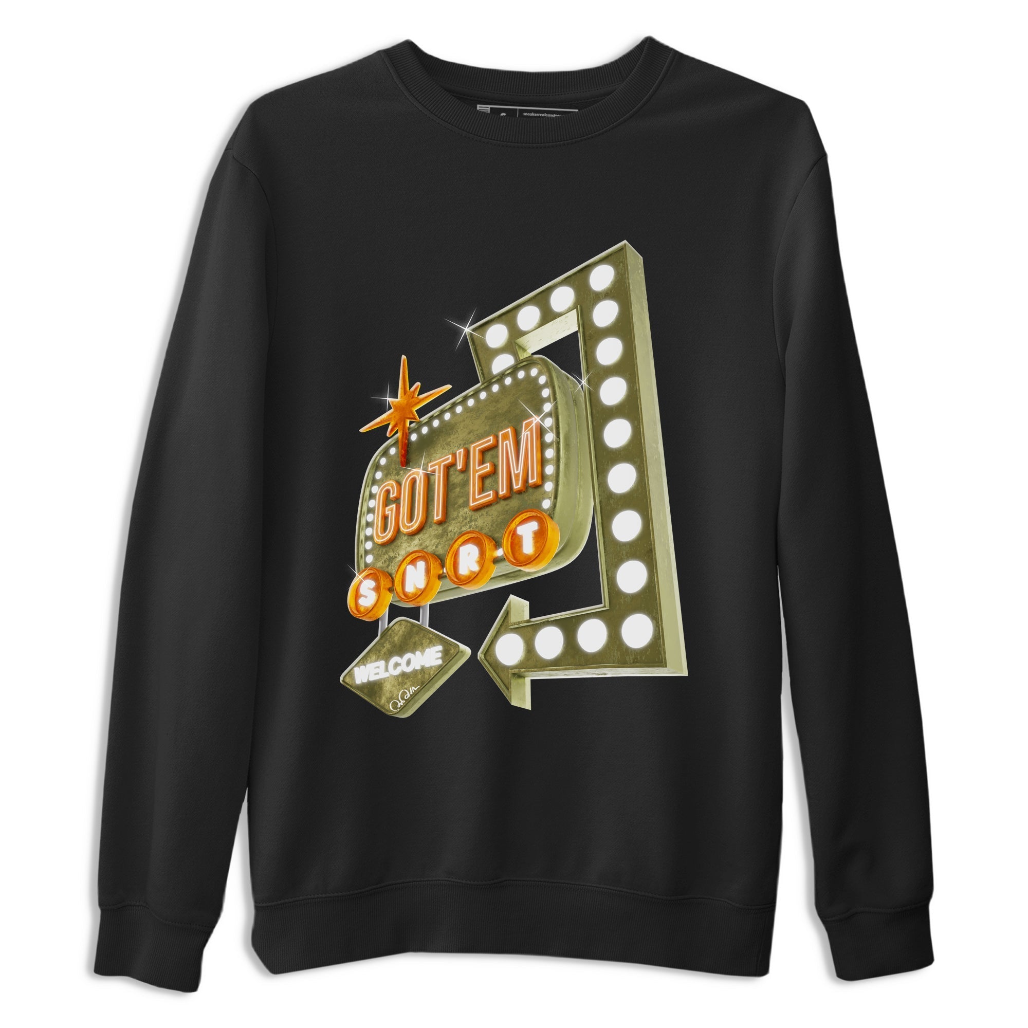 Retro Neon Sign snkmatch Tees - Air Jordan 5 Olive