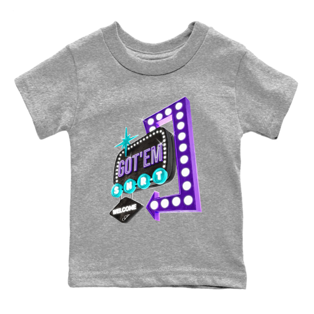 Retro Neon Sign snkmatch Tee Kids - Air Jordan 6 Aqua