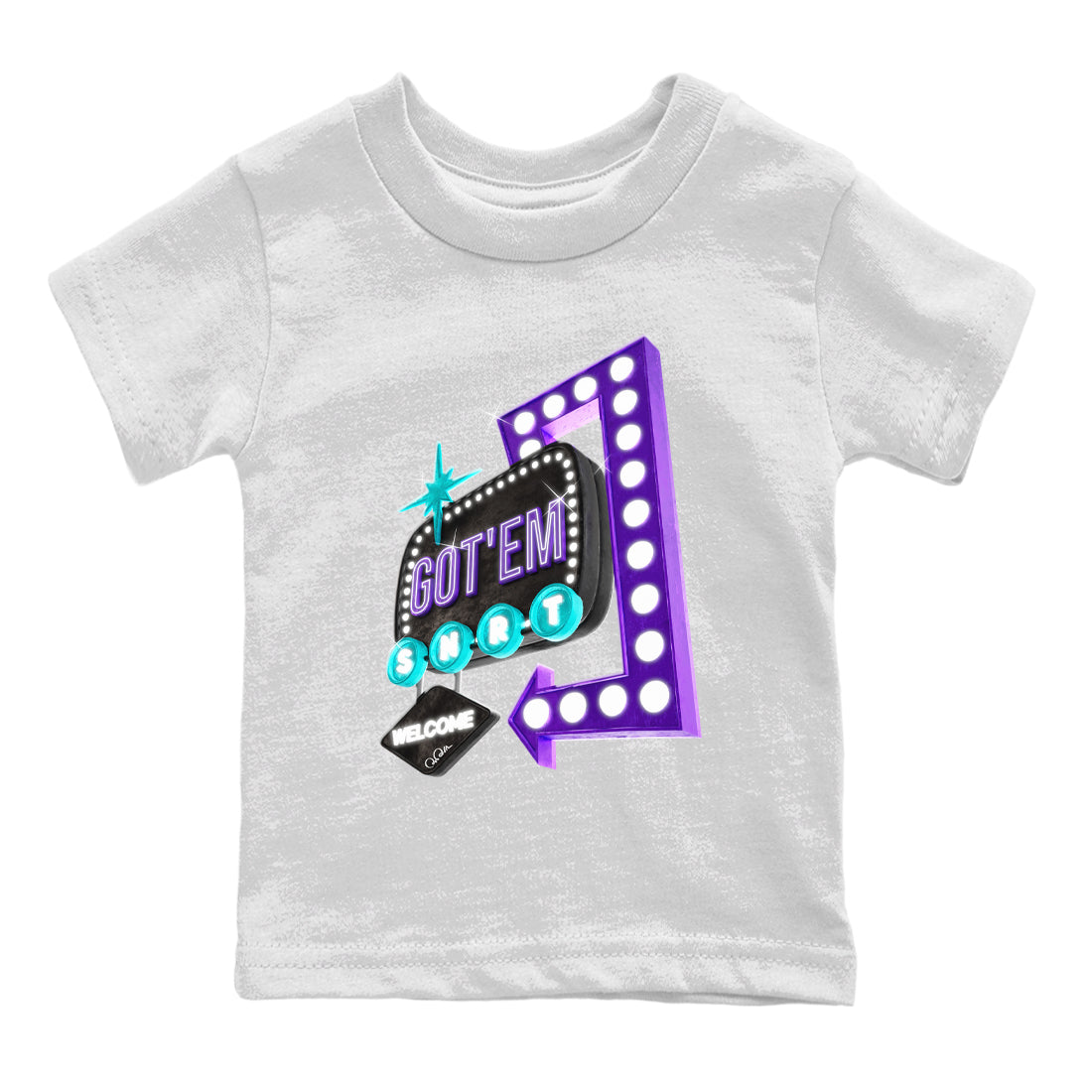 Retro Neon Sign snkmatch Tee Kids - Air Jordan 6 Aqua