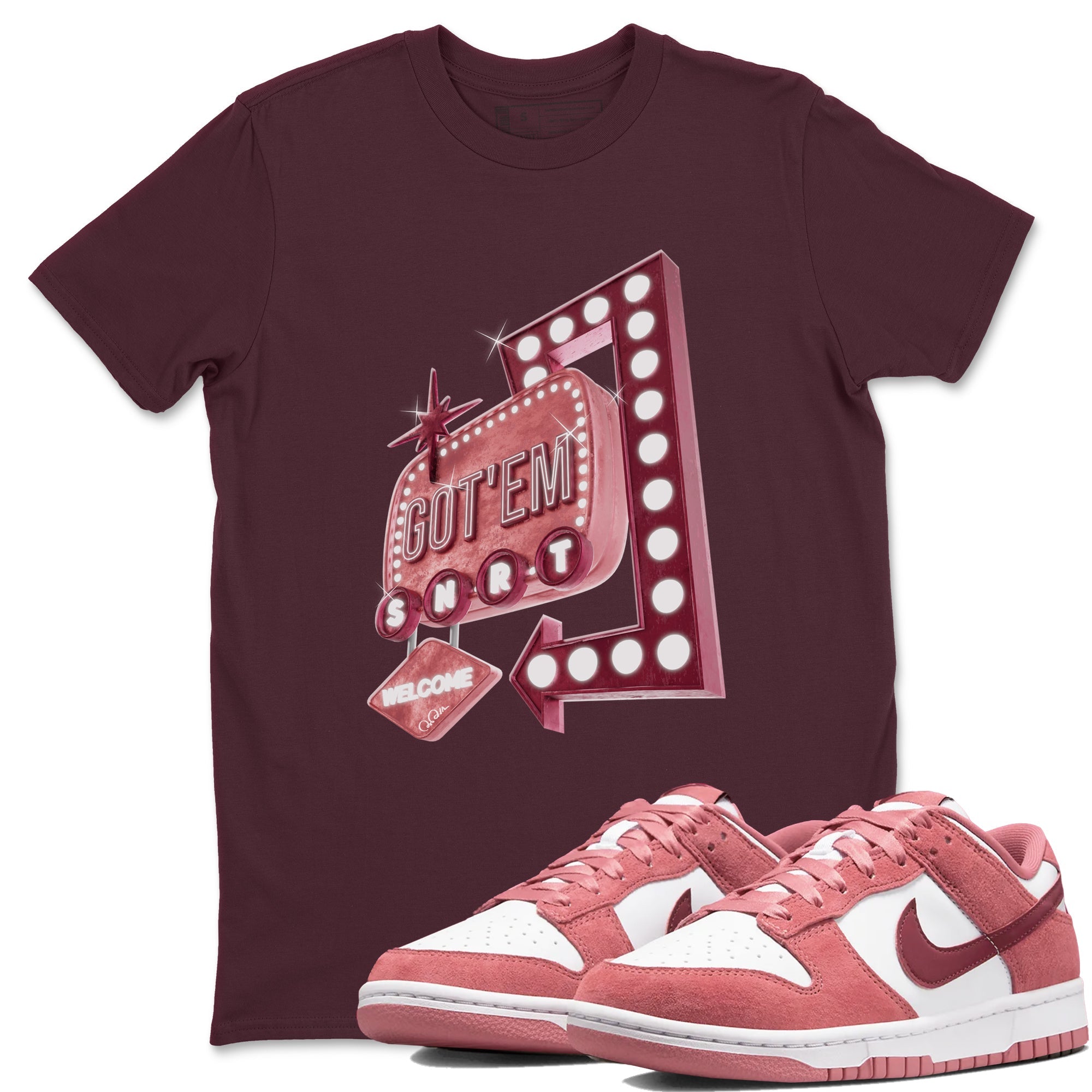 Retro Neon Sign snkmatch Tee - Dunk Valentines Day 2024