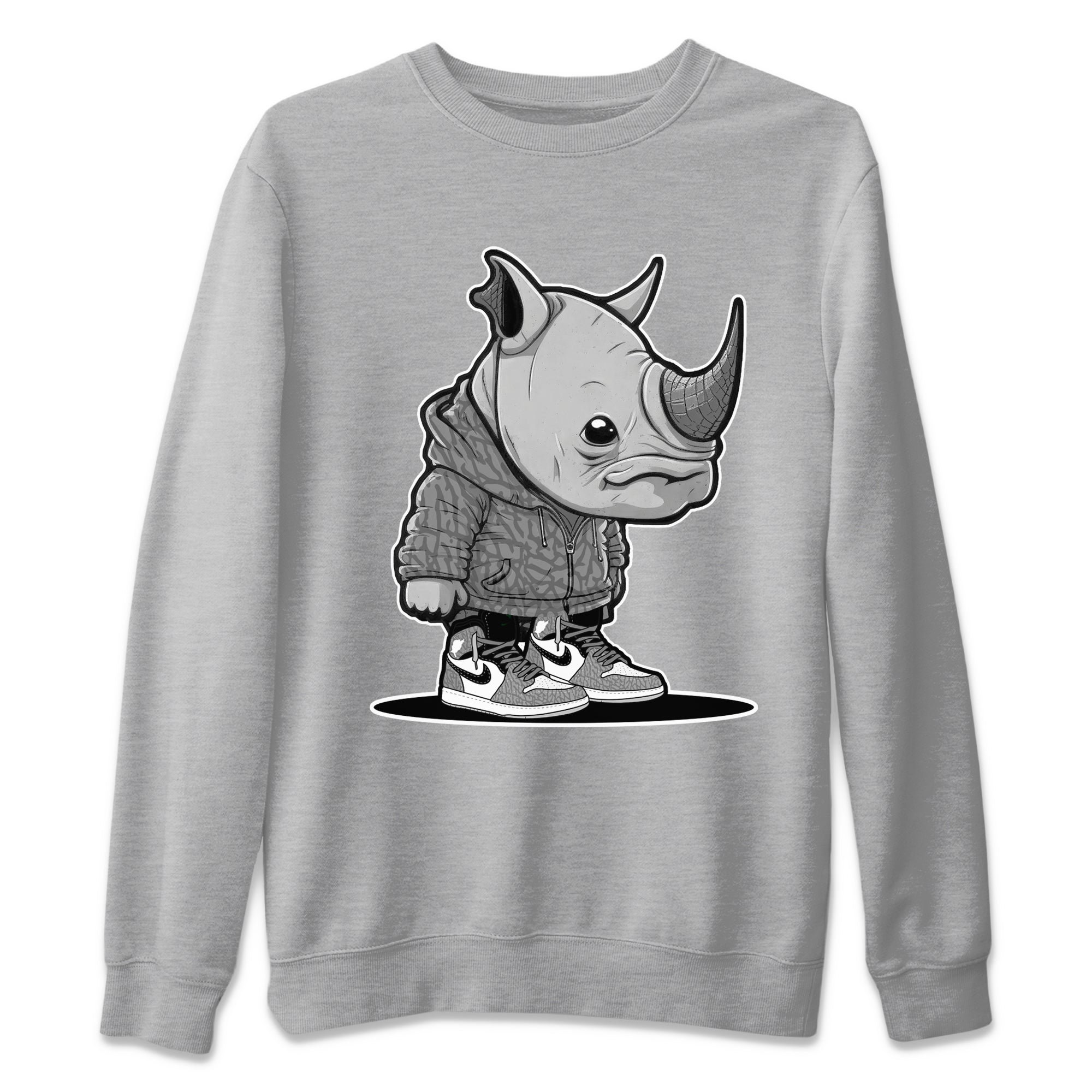 Rhino Boy Unisex Tops - Air Jordan 1 White Cement