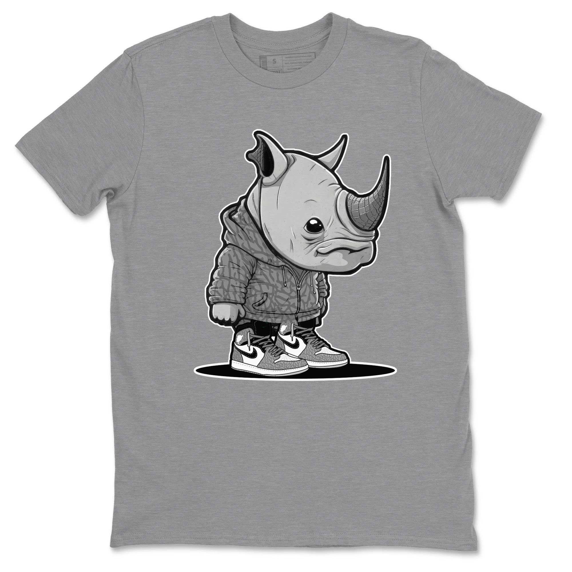 Rhino Boy Unisex Tops - Air Jordan 1 White Cement
