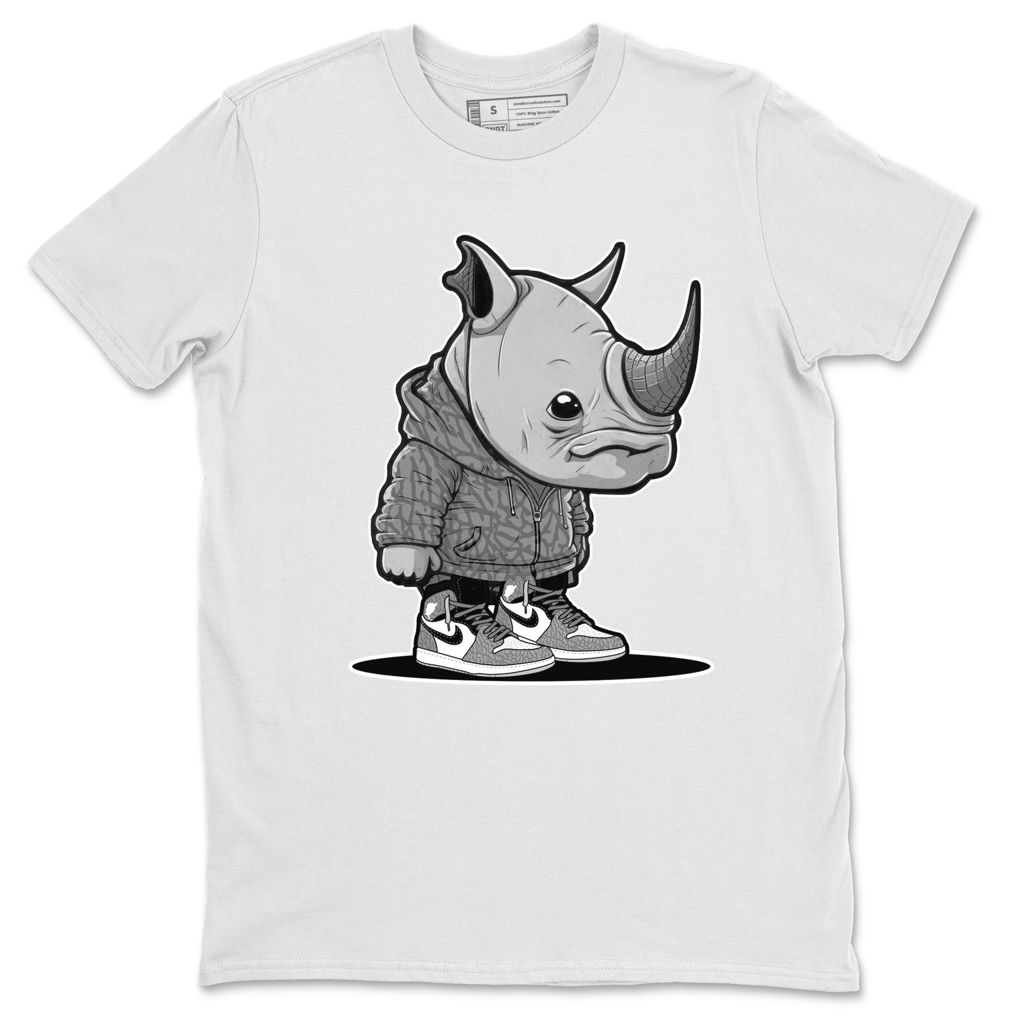 Rhino Boy Unisex Tops - Air Jordan 1 White Cement