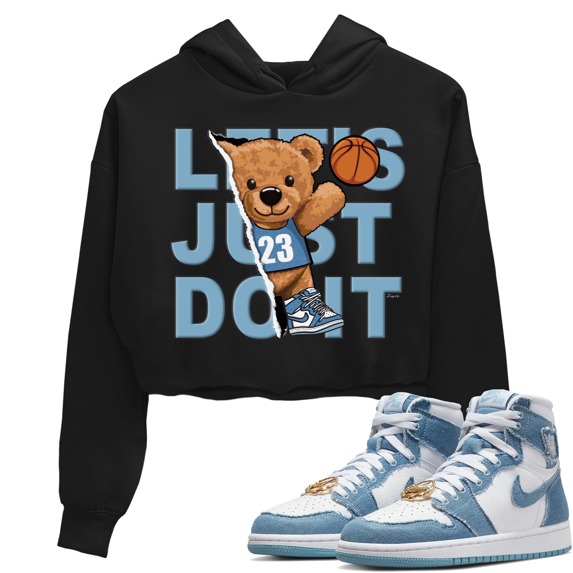 Rib Out Bear Women's Tops - Air Jordan 1 Denim