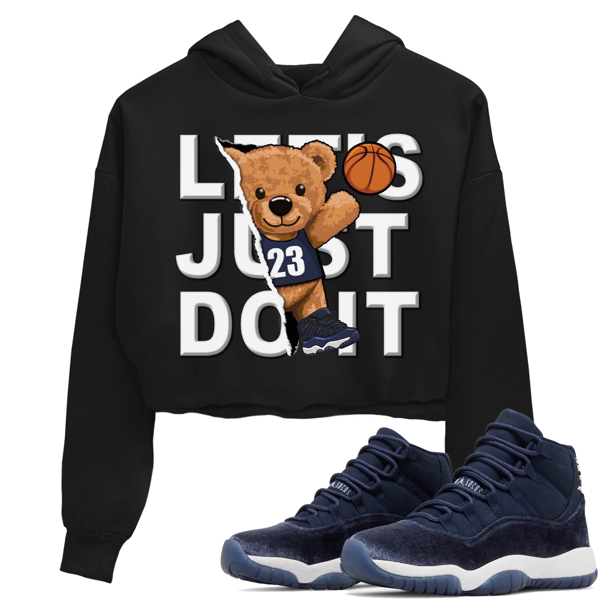 Rib Out Bear Women's Tops - Air Jordan 11 Midnight Navy