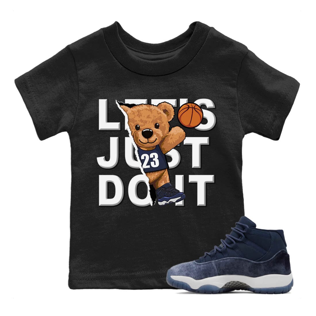 Rib Out Bear Kids Tops - Air Jordan 11 Midnight Navy
