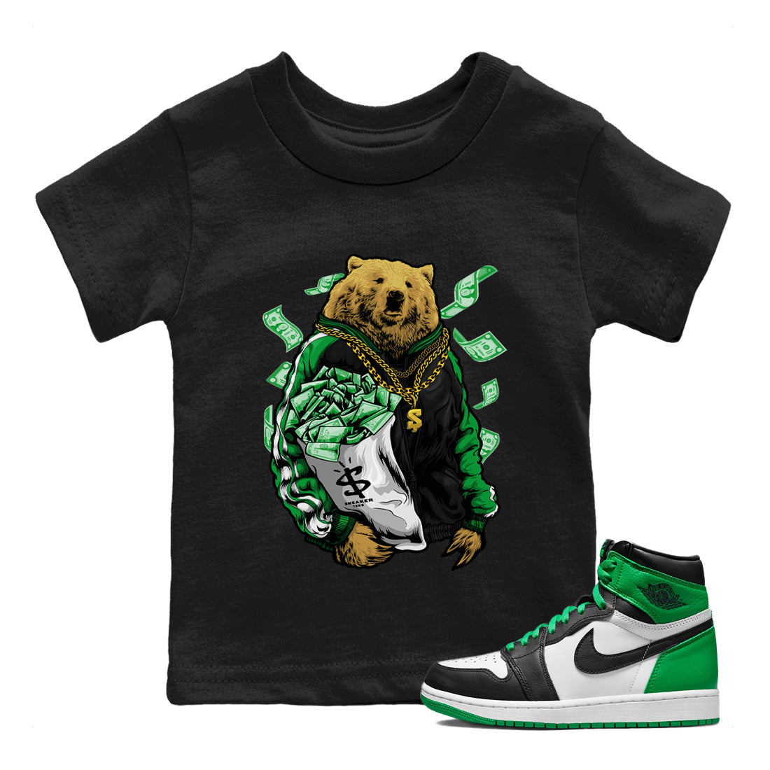 Rich Bear Kids Tops - Air Jordan 1 Celtics