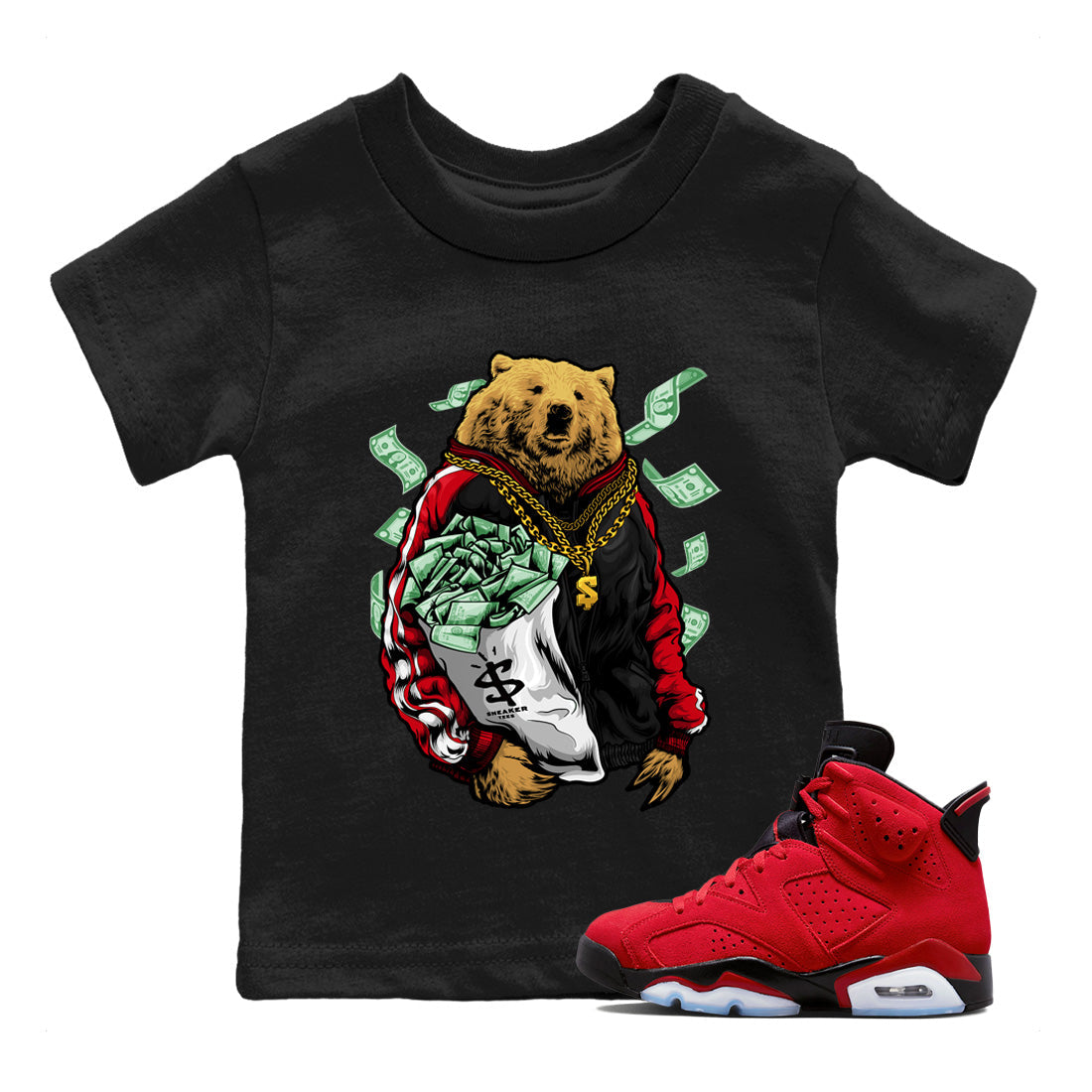 Rich Bear Kids Tops - Air Jordan 6 Toro Bravo