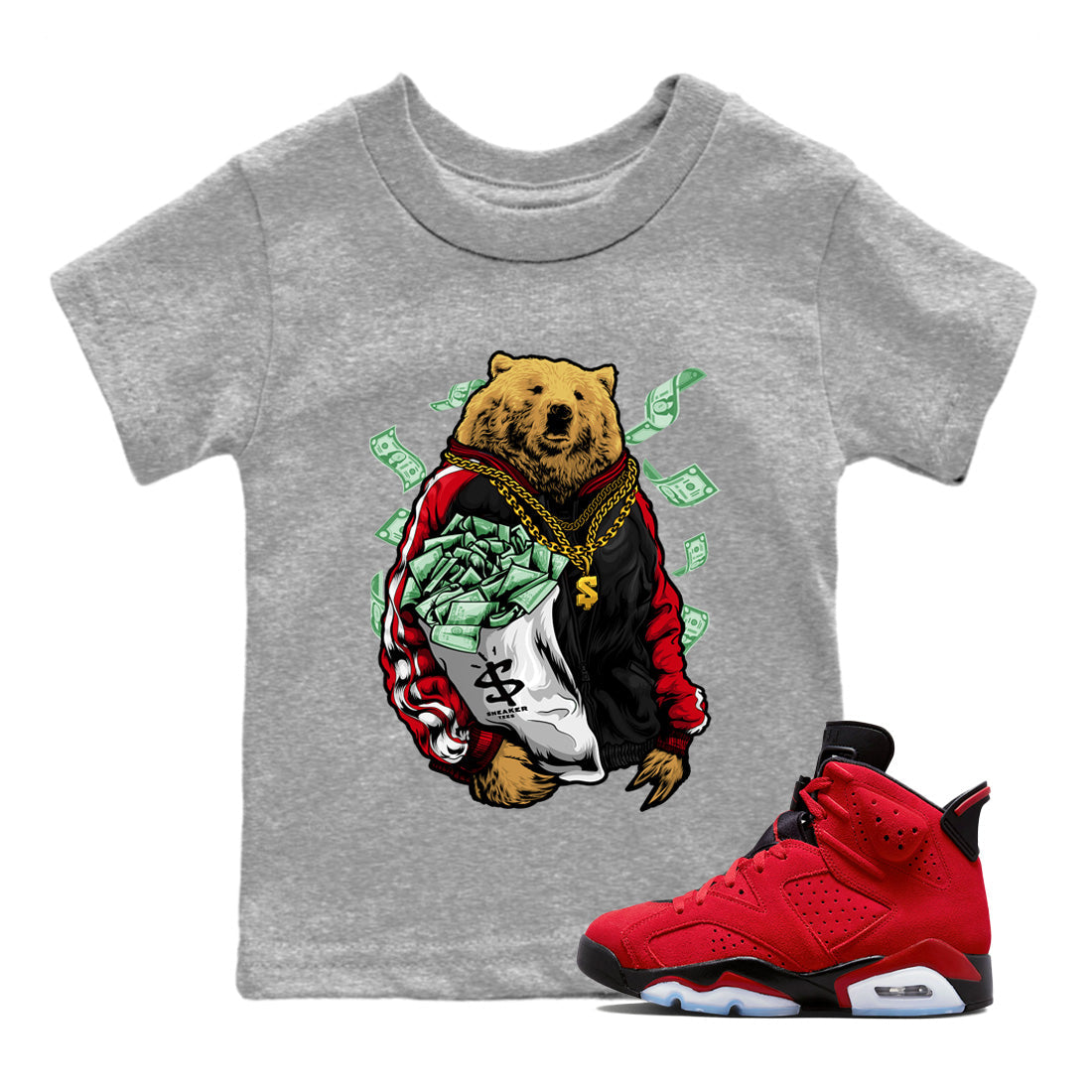 Rich Bear Kids Tops - Air Jordan 6 Toro Bravo