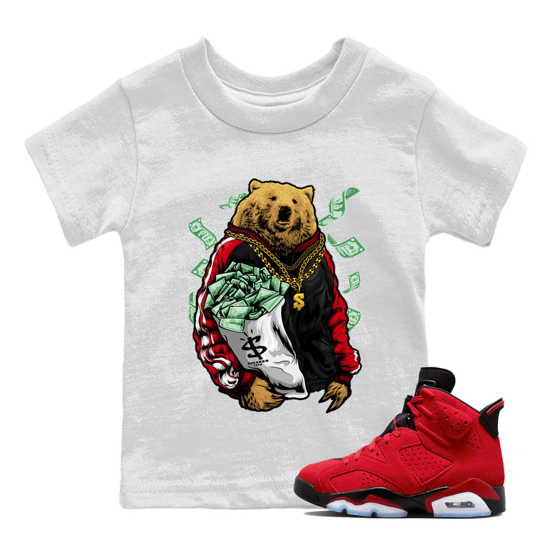 Rich Bear Kids Tops - Air Jordan 6 Toro Bravo