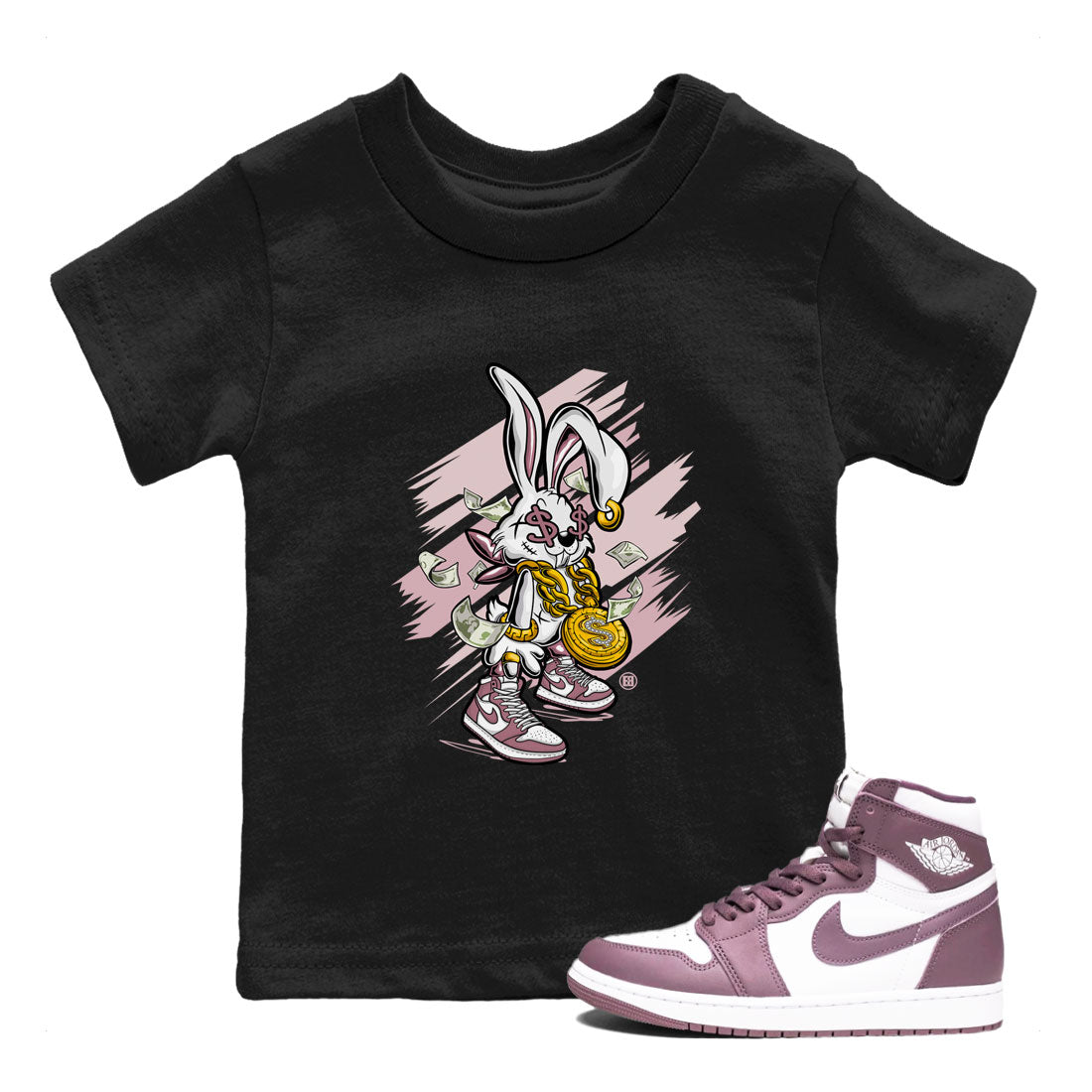Rich Bunny snkmatch Tee Kids - Air Jordan 1 Mauve