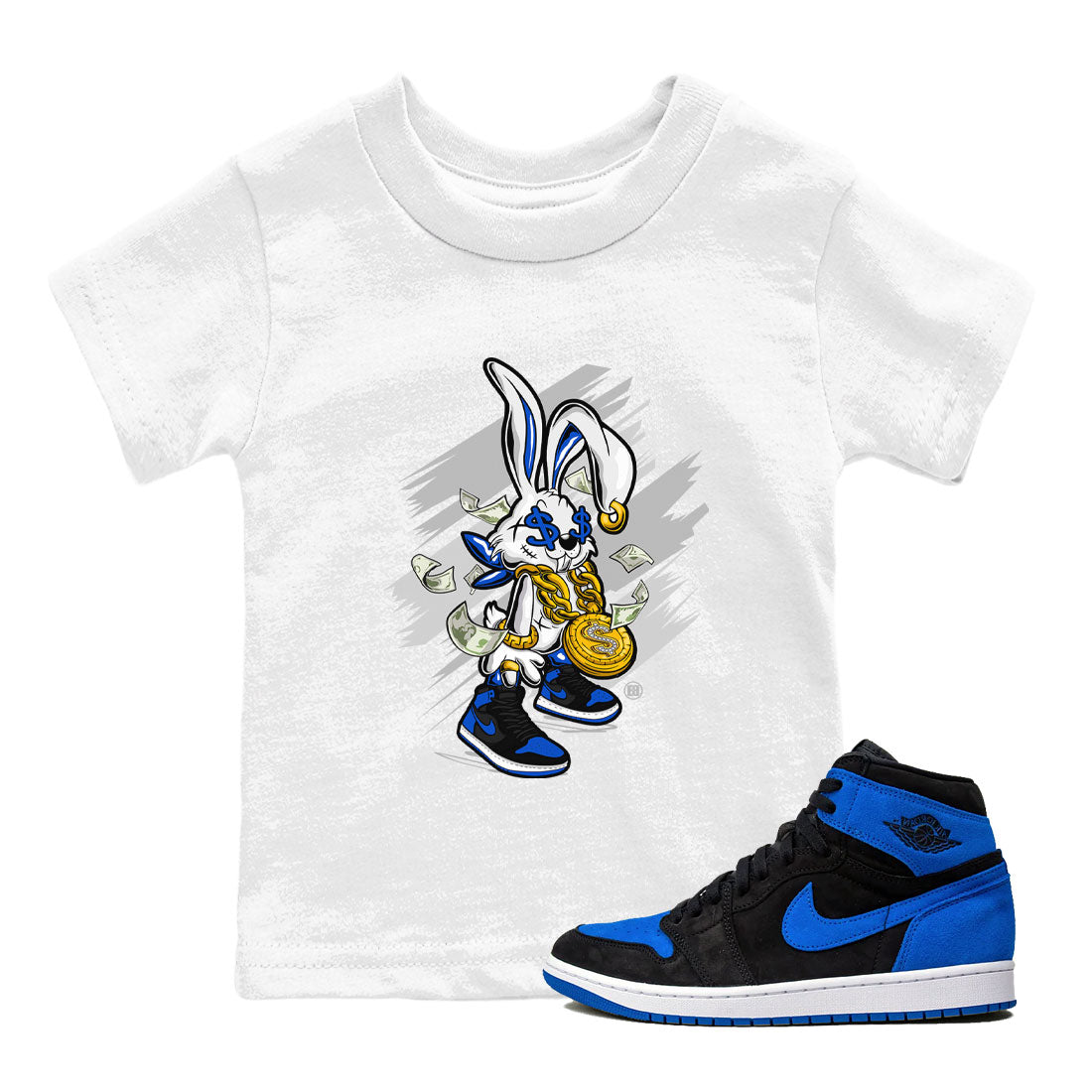 Rich Bunny snkmatch Tee Kids - Air Jordan 1 Royal Reimagined