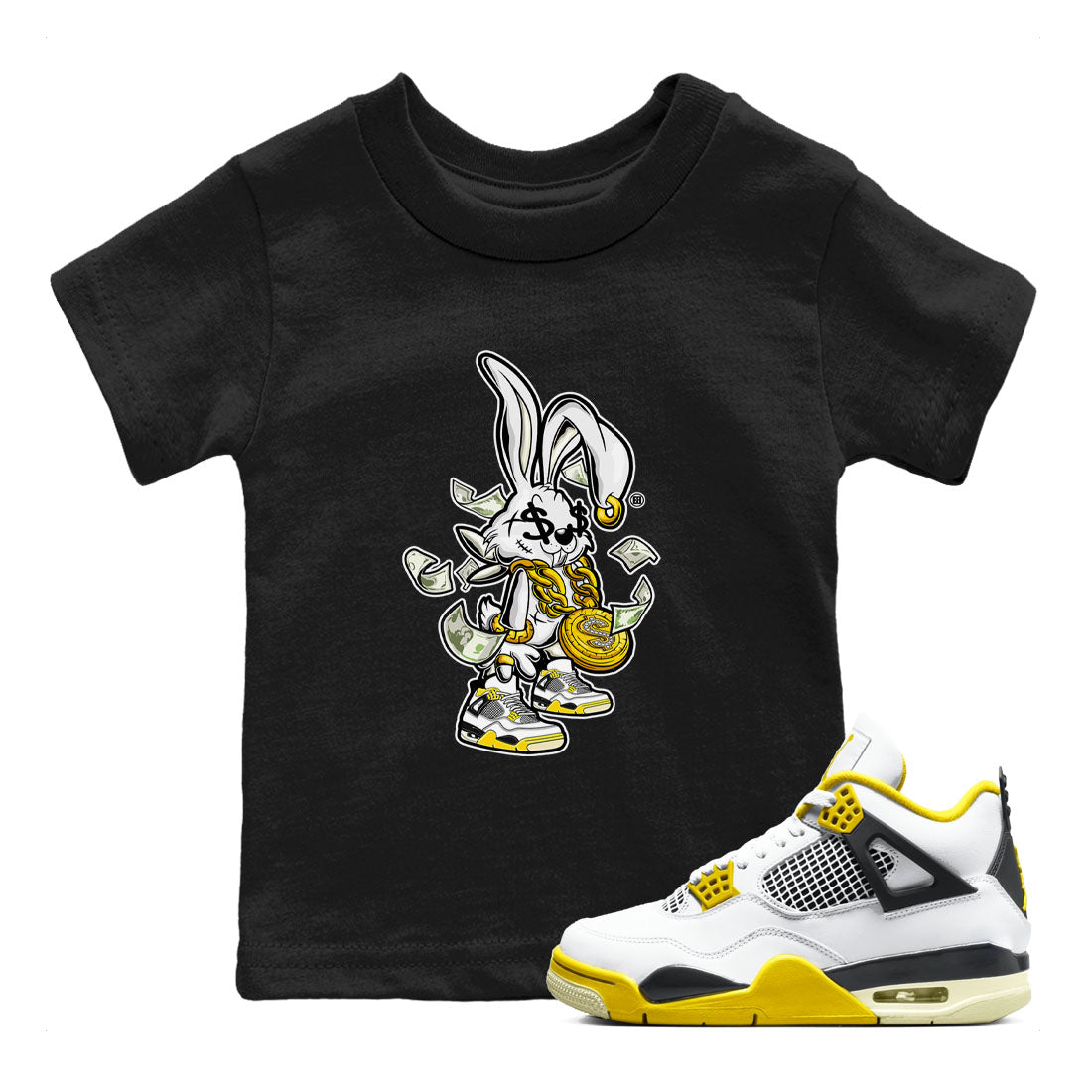 Rich Bunny snkmatch Tees Kids - Air Jordan 4 Vivid Sulfur