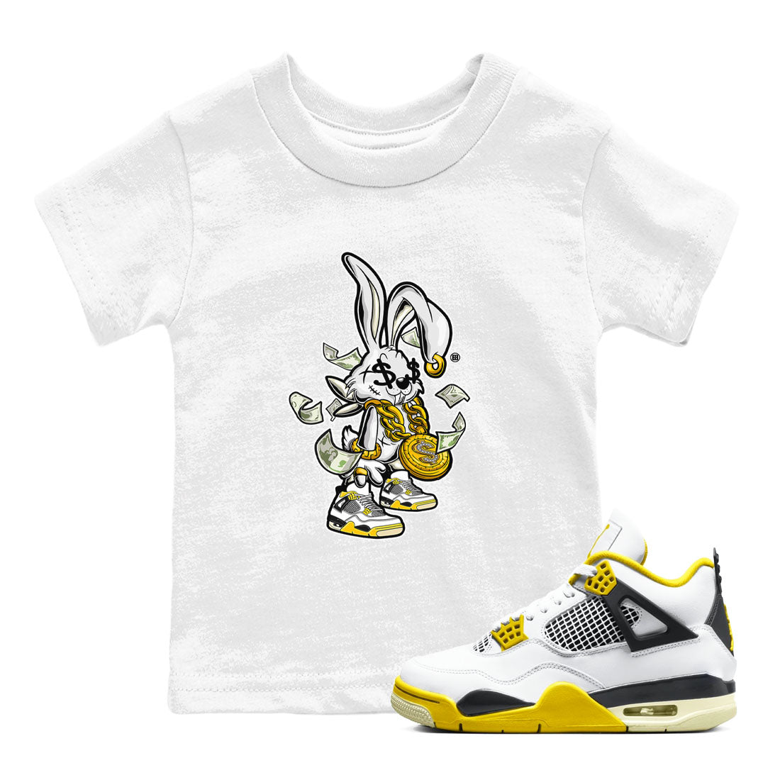 Rich Bunny snkmatch Tees Kids - Air Jordan 4 Vivid Sulfur
